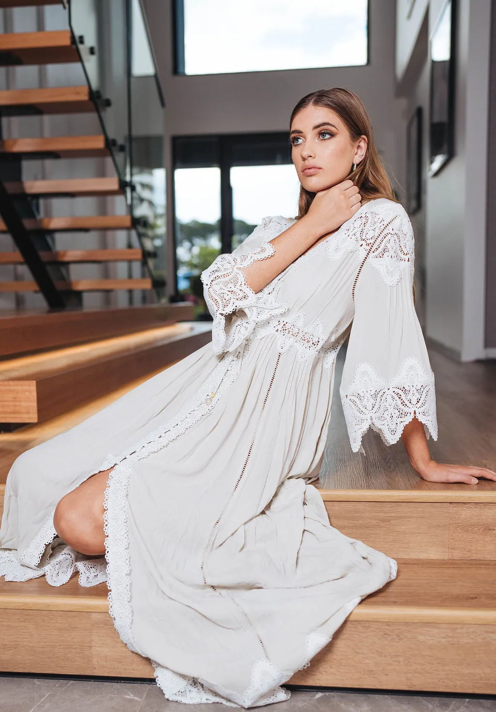 Eggshell Moroccan Dress