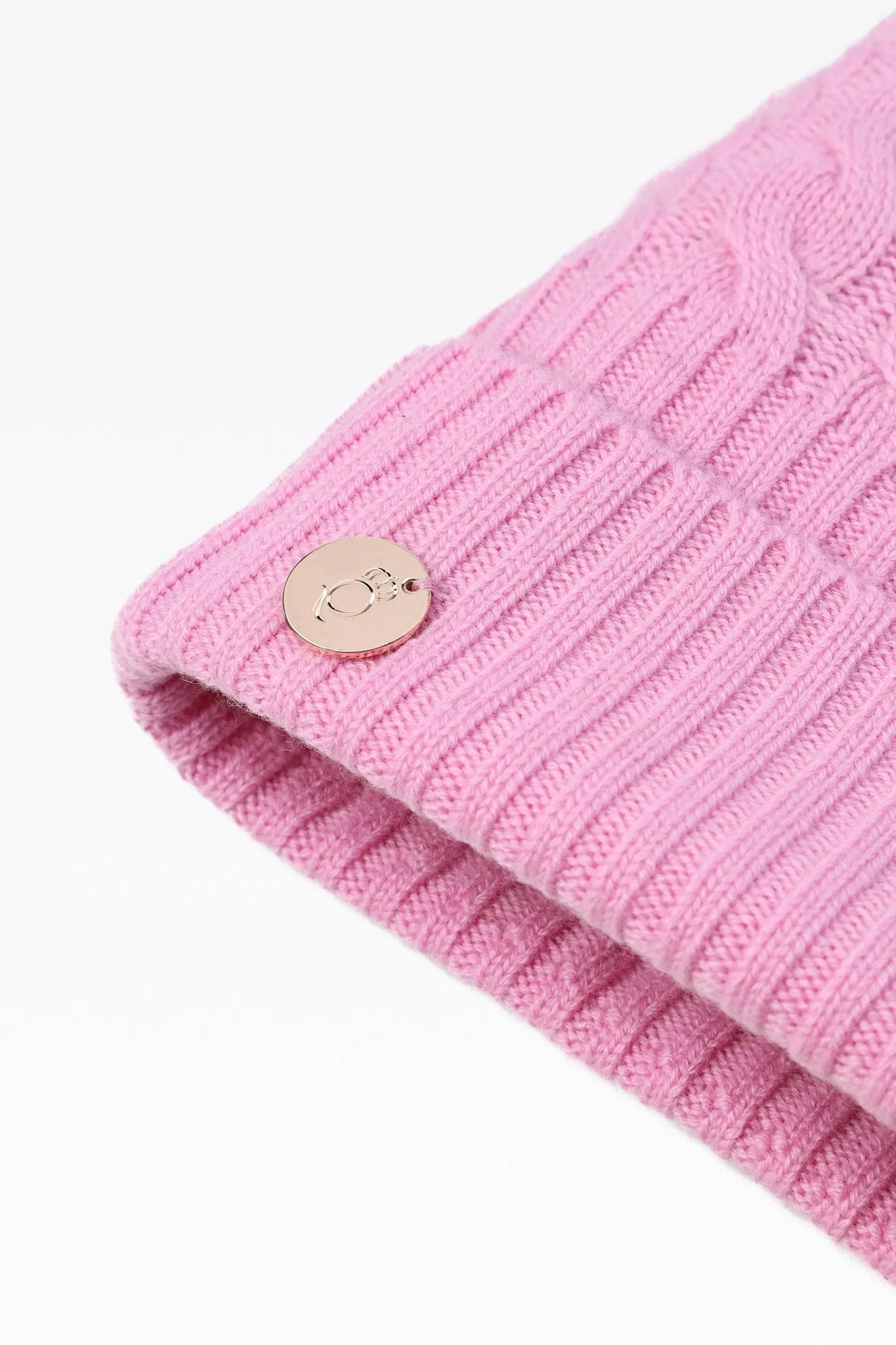Eve Cable Pom Pom Hat - Real Fur