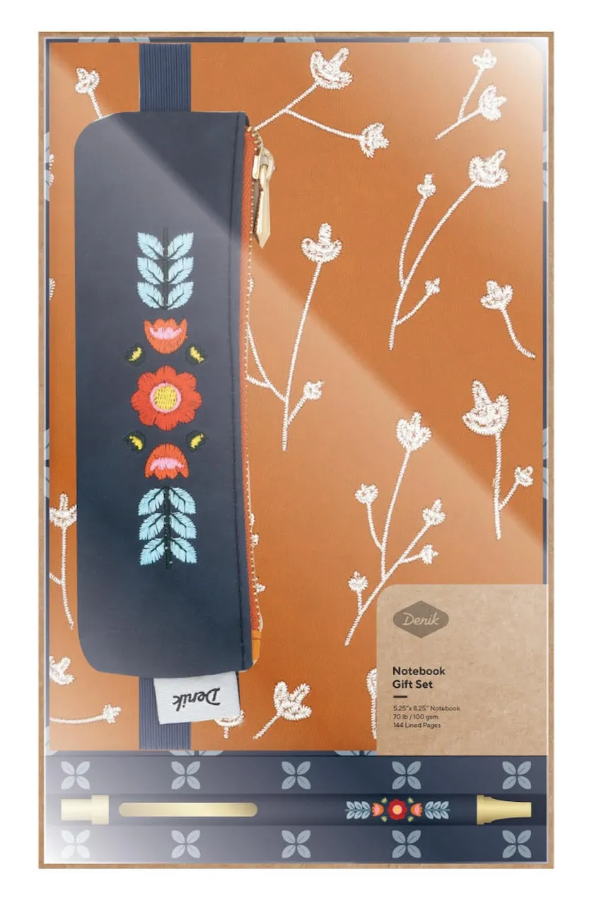 Floral Journal & Notebook Pouch Gift Set