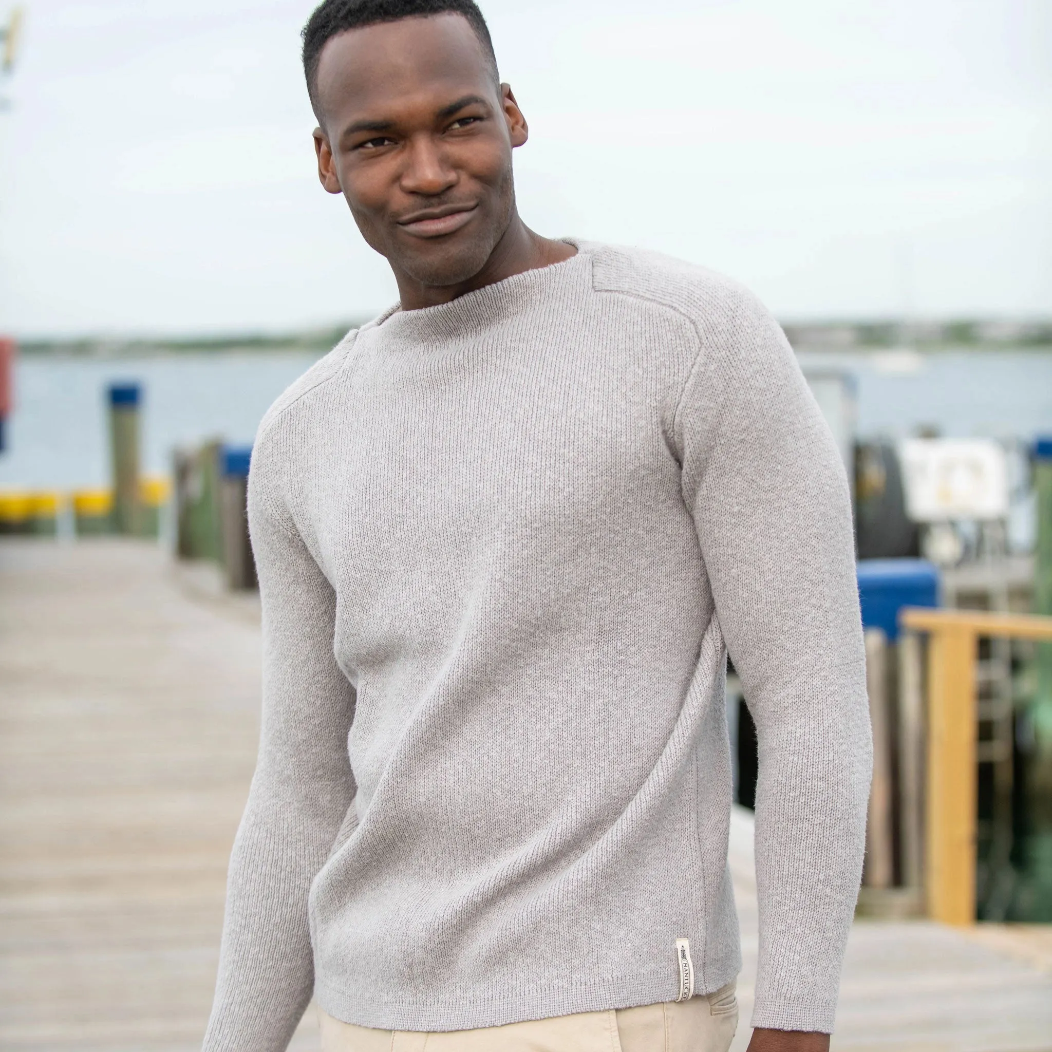 Gray Boatneck Sweater
