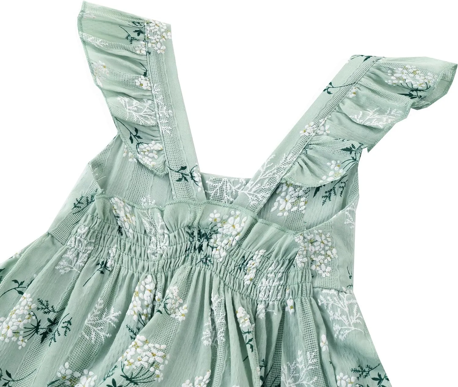 GSVIBK Girls Linen Cotton Dress Flutter Sleeve Back Cross Dress Toddler A-Line Skater Dress Baby Girl Halter Casual Sundress