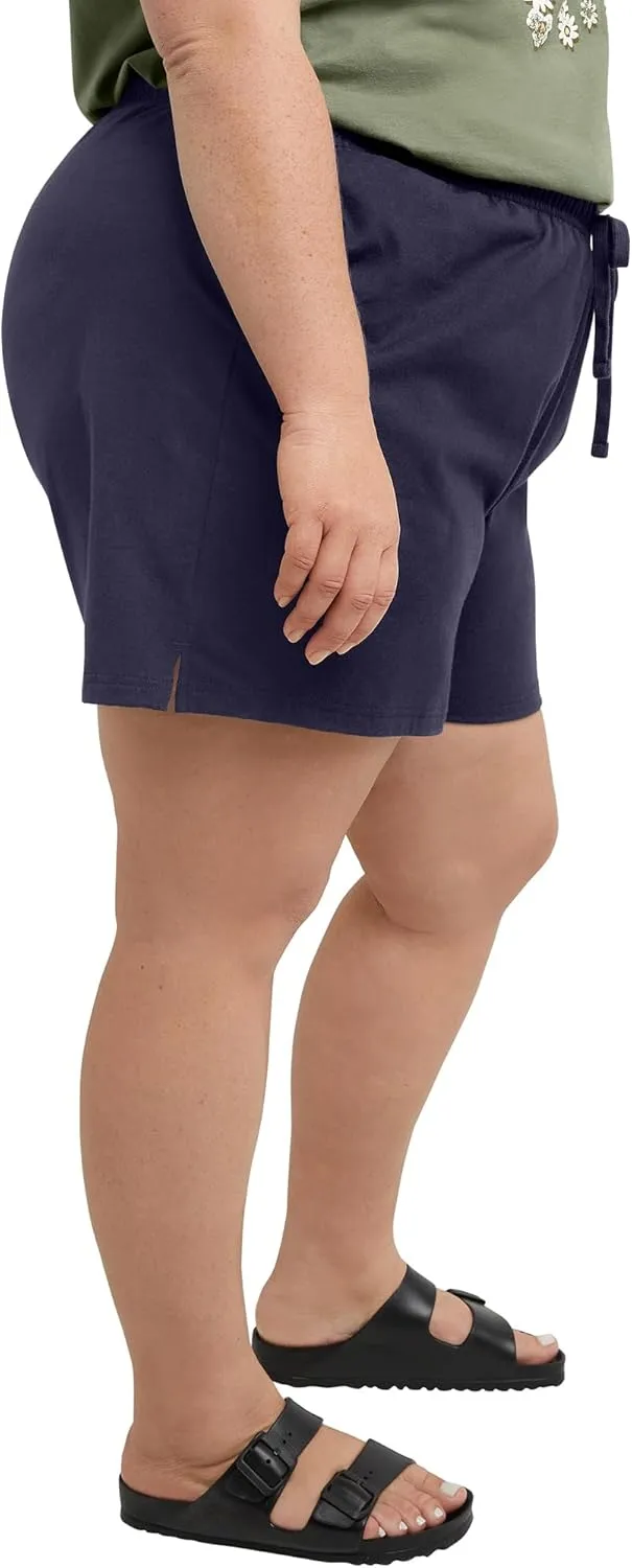 Hanes Originals, Cotton Jersey, Gym Shorts for Women, 2.5", Plus