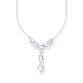 Heritage Glam Y-Necklace with white zirconia stones
