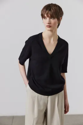 Jasper Cashmere V-Neck - Black