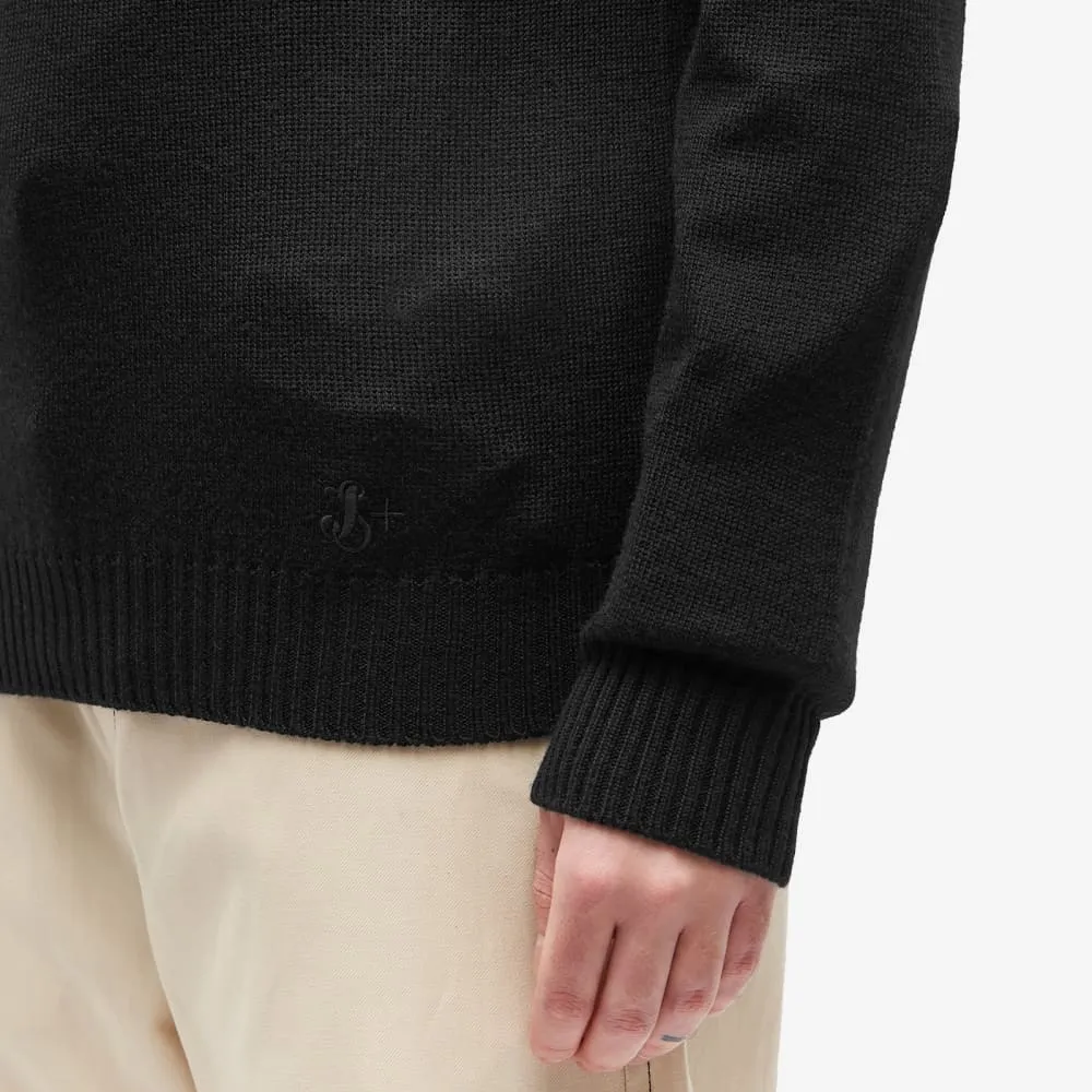 Jil Sander Plus Crew Knit Sweater, black