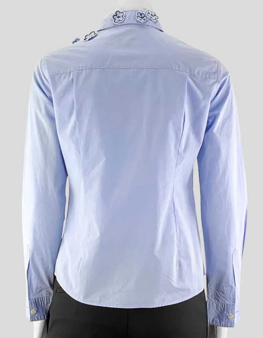 Jimmi Roos Light Blue Blouse With Flower Detail Size 2US