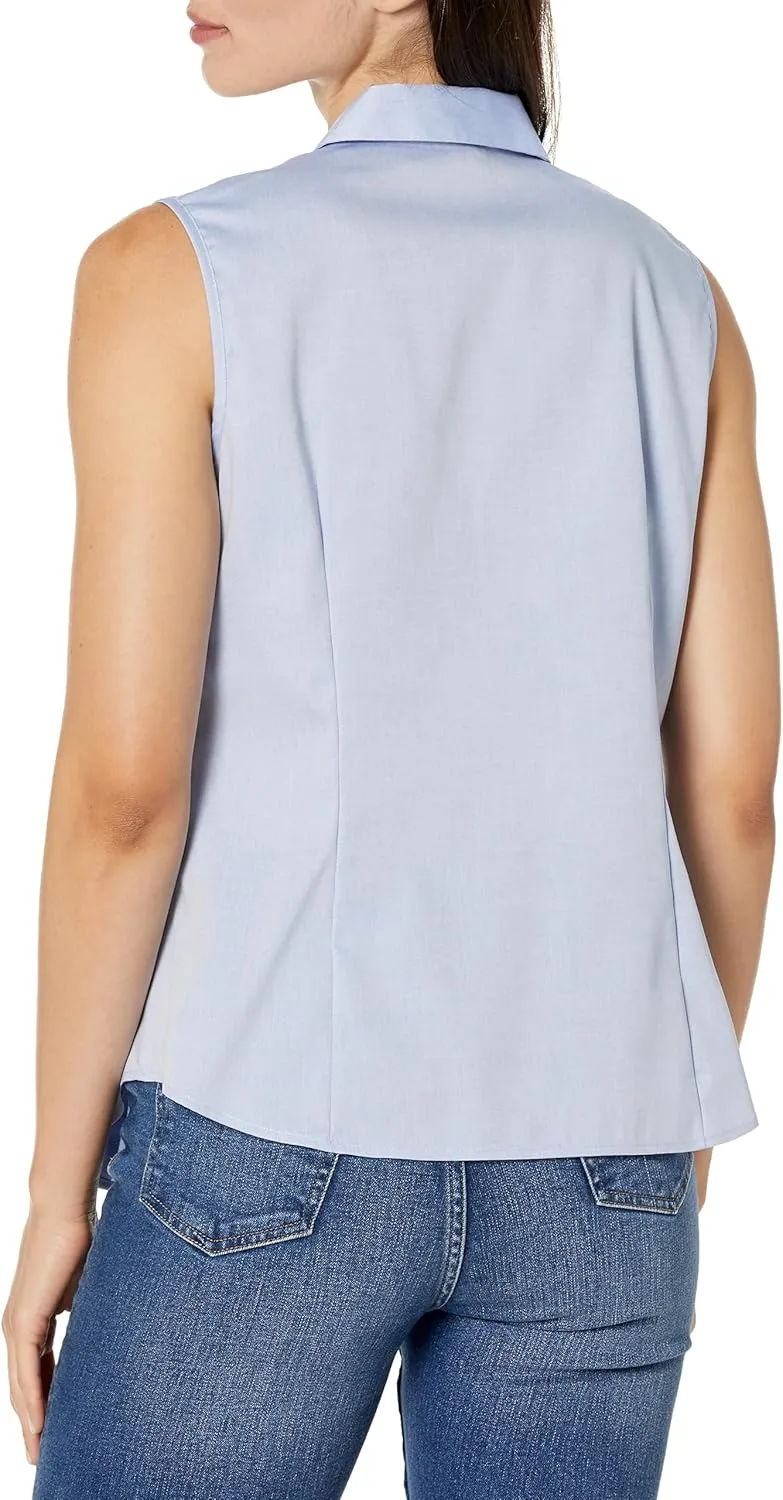 Jones New York Women's Sleeveless Easy Care Button Down Shirt