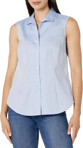 Jones New York Women's Sleeveless Easy Care Button Down Shirt