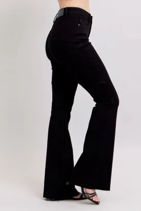 Judy Blue High-Waisted Star Seam Detail Flare Jeans - Unique Star Stitch Design, Stretch Comfort, Womens Denim - 88958
