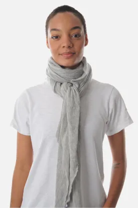 Light Grey Melange Knit Diamond Cashmere Scarf