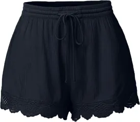 LRMQS Women's Casual Shorts with Pockets, Blue, Size 4X, Plus Size, 5 Inch, Loose Fit, Solid, 2 Pockets, Adult
