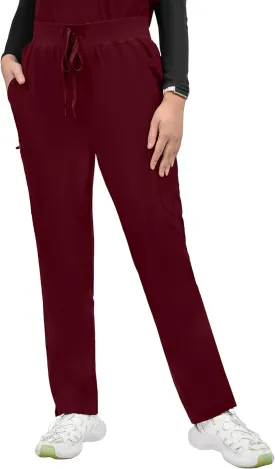 Medical Scrub Pants for Women, Mid Rise Skinny Straight Cargo with Yoga Waistband, Stretch, Anti-Wrinkle & 10 Pockets