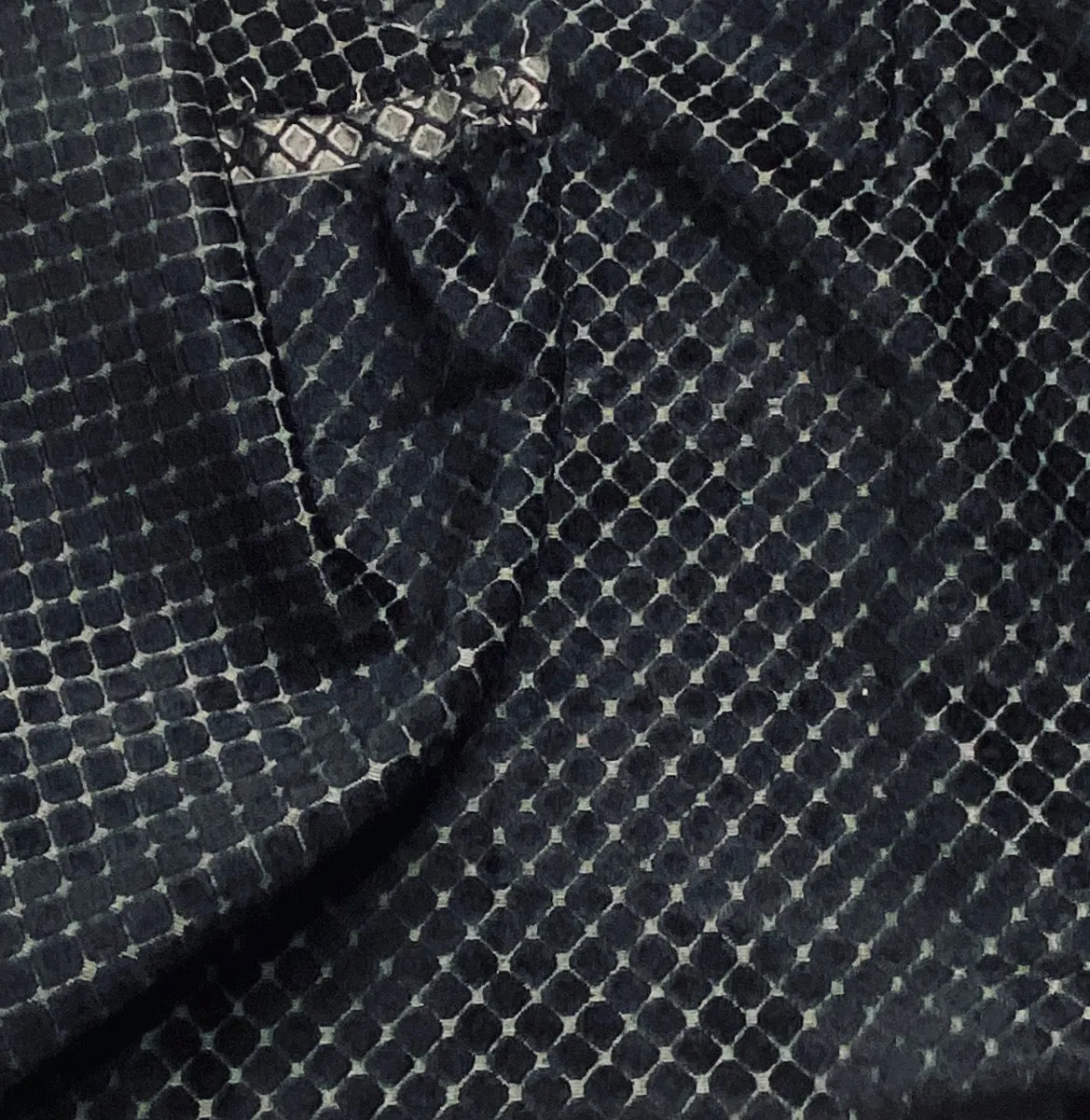 NEW Prince William Black Burnout Upholstery Drapery Chenille Fabric - Black and Gray
