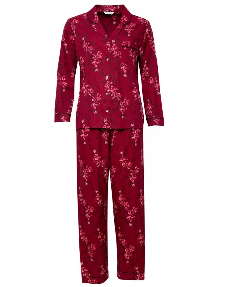 Nora Rose Violet Woven Floral Print Long Sleeve Pajamas