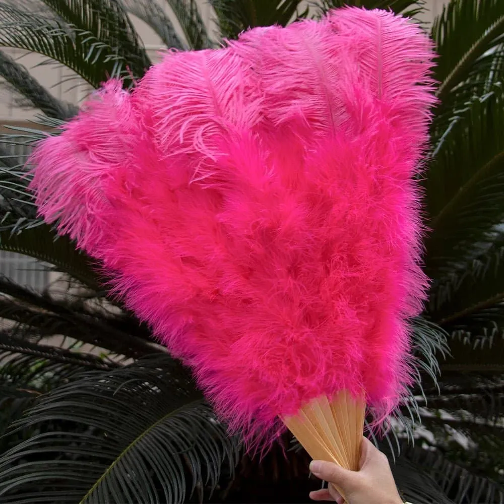 Ostrich Feathers Large Hand Held Fans - 90-130cm Plumas