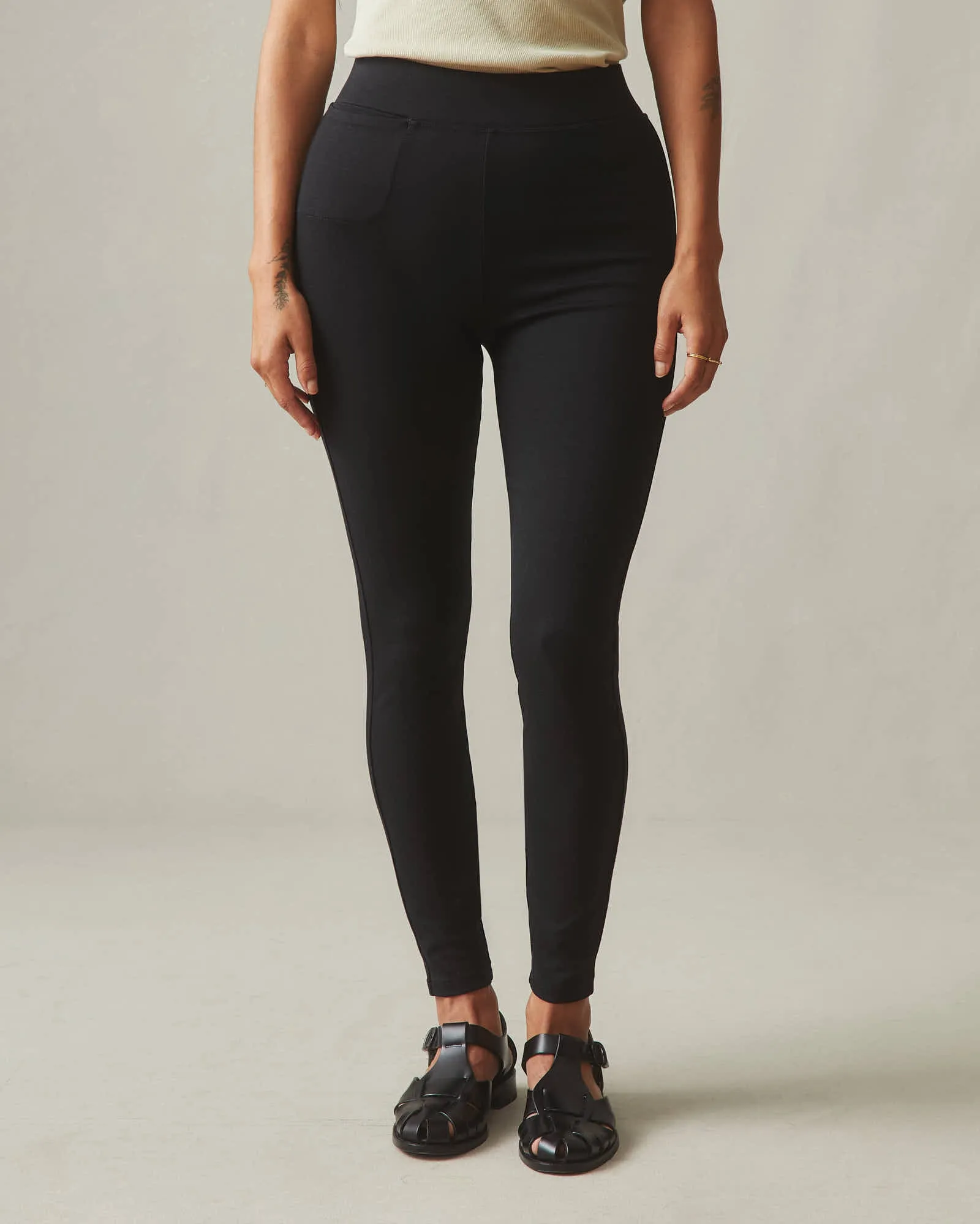 Ponte Slim Pant High Rise - Super Black