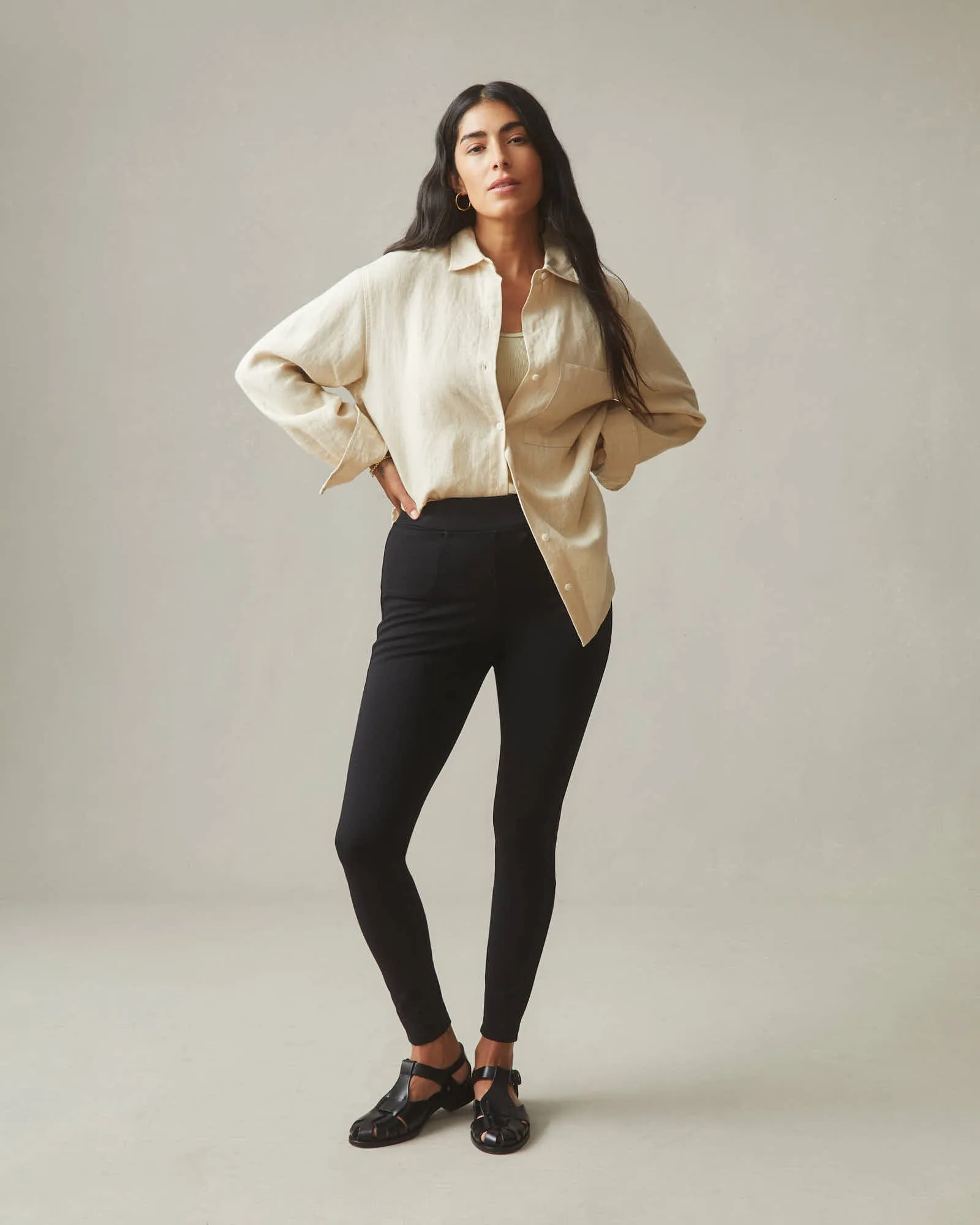 Ponte Slim Pant High Rise - Super Black
