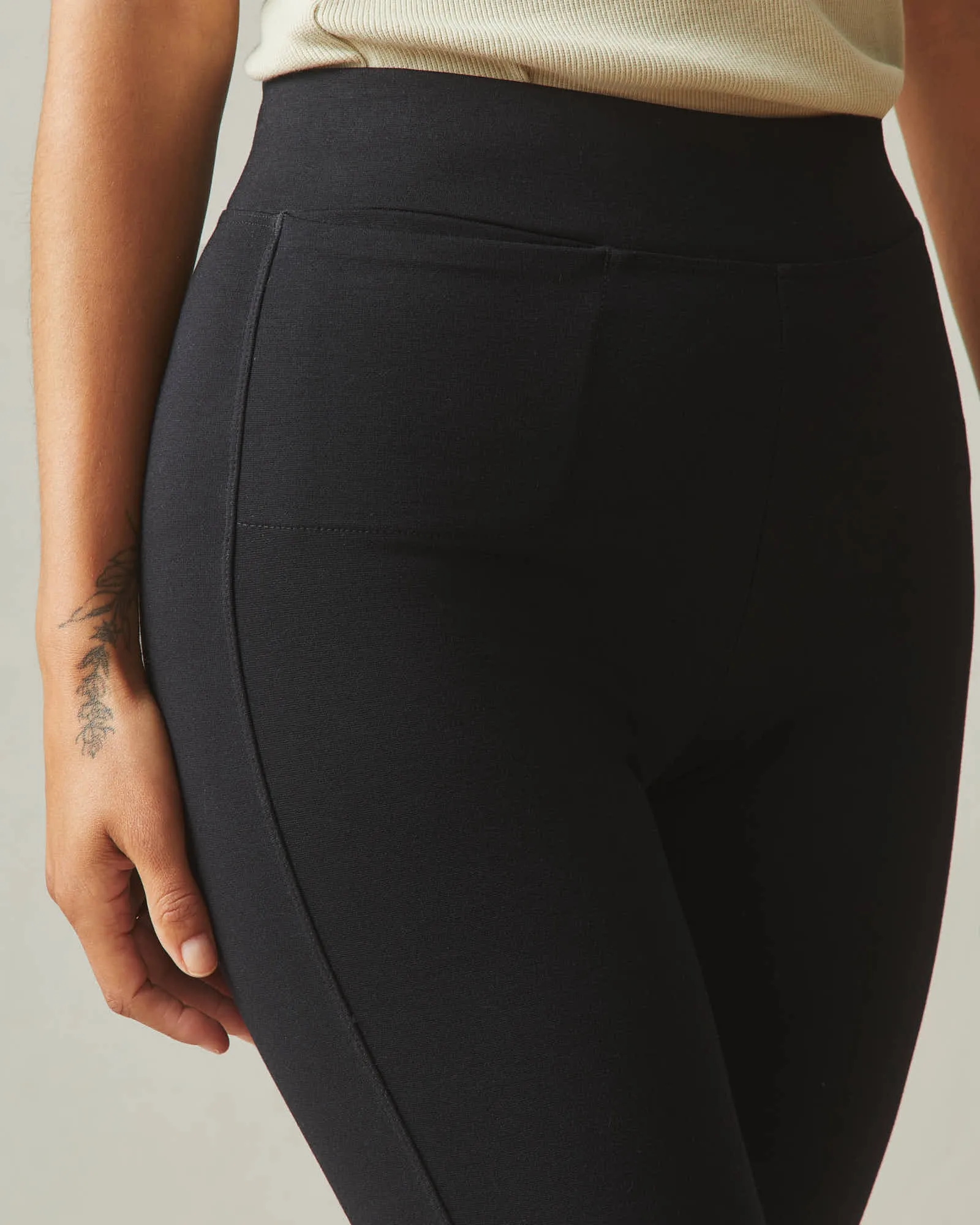 Ponte Slim Pant High Rise - Super Black