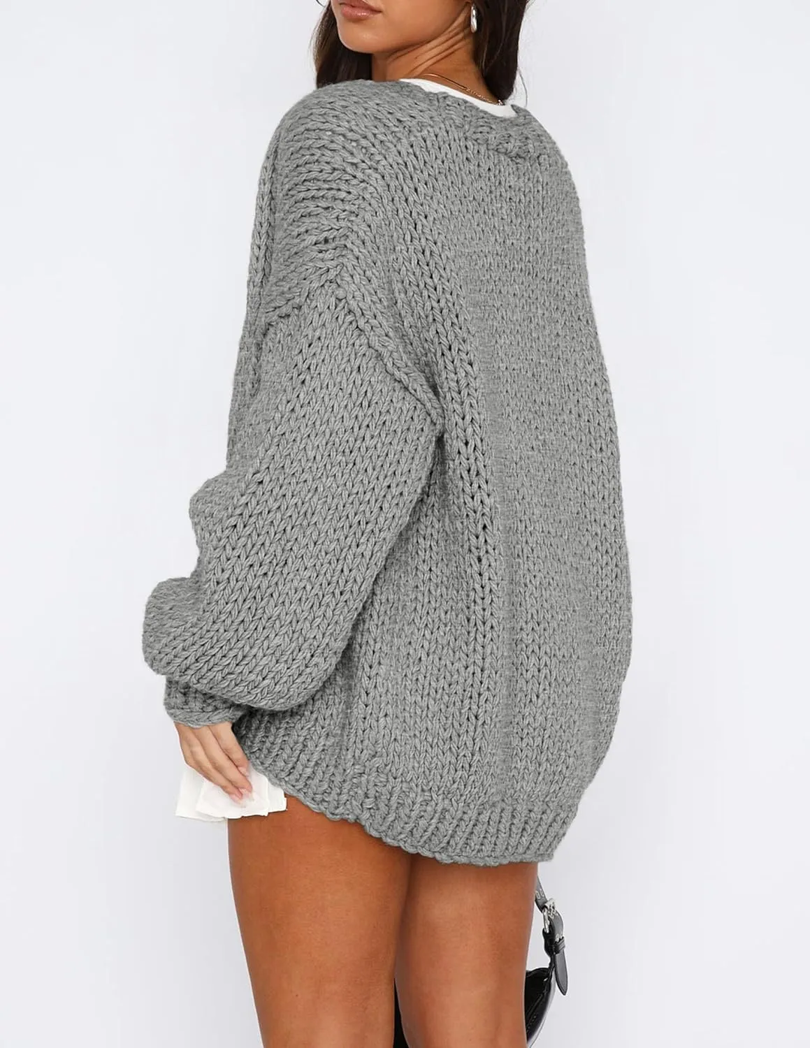 PRETTYGARDEN Womens Cardigan Sweaters 2025 Spring Fall Trendy Chunky Knit Outerwear Outfits Fashion Long Sleeve Cardigans