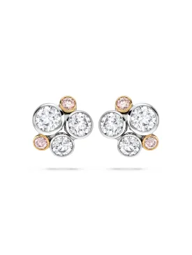 Raindance Pink Diamond Cluster Earrings