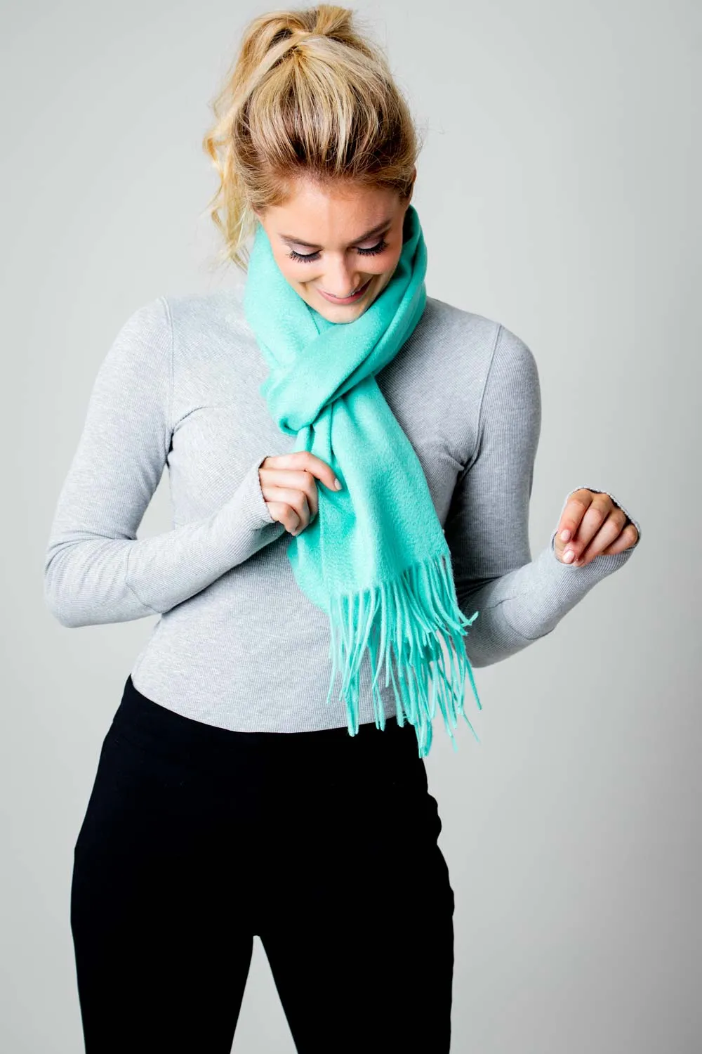 Ripple Finish Scarf - Aqua