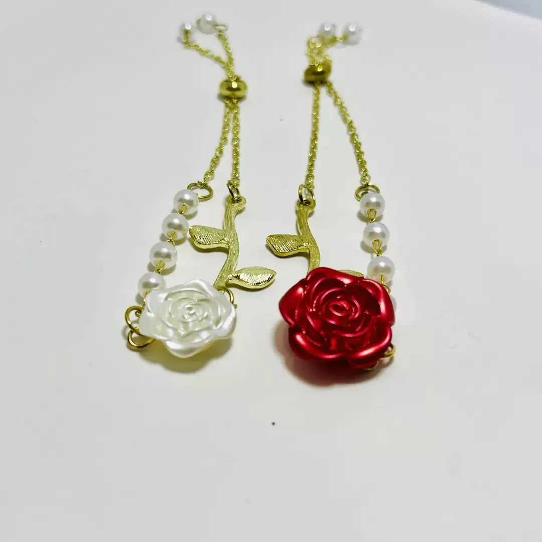 Rose adjustable bracelet, 10k golden plated
