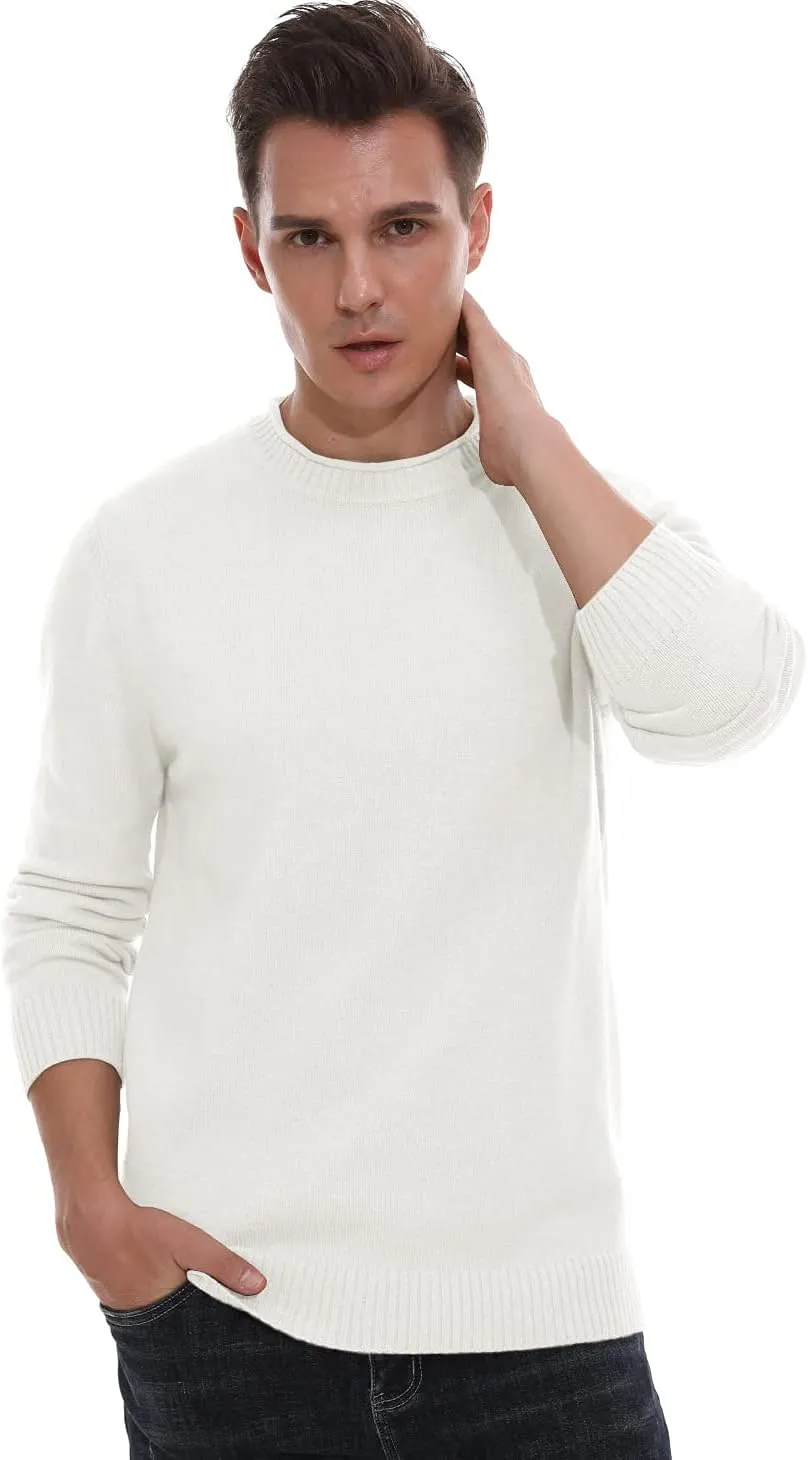 Sailwind Men's Crewneck Sweater Soft Casual Sweaters for Men Classic Pullover Sweaters with Ribbing Edge