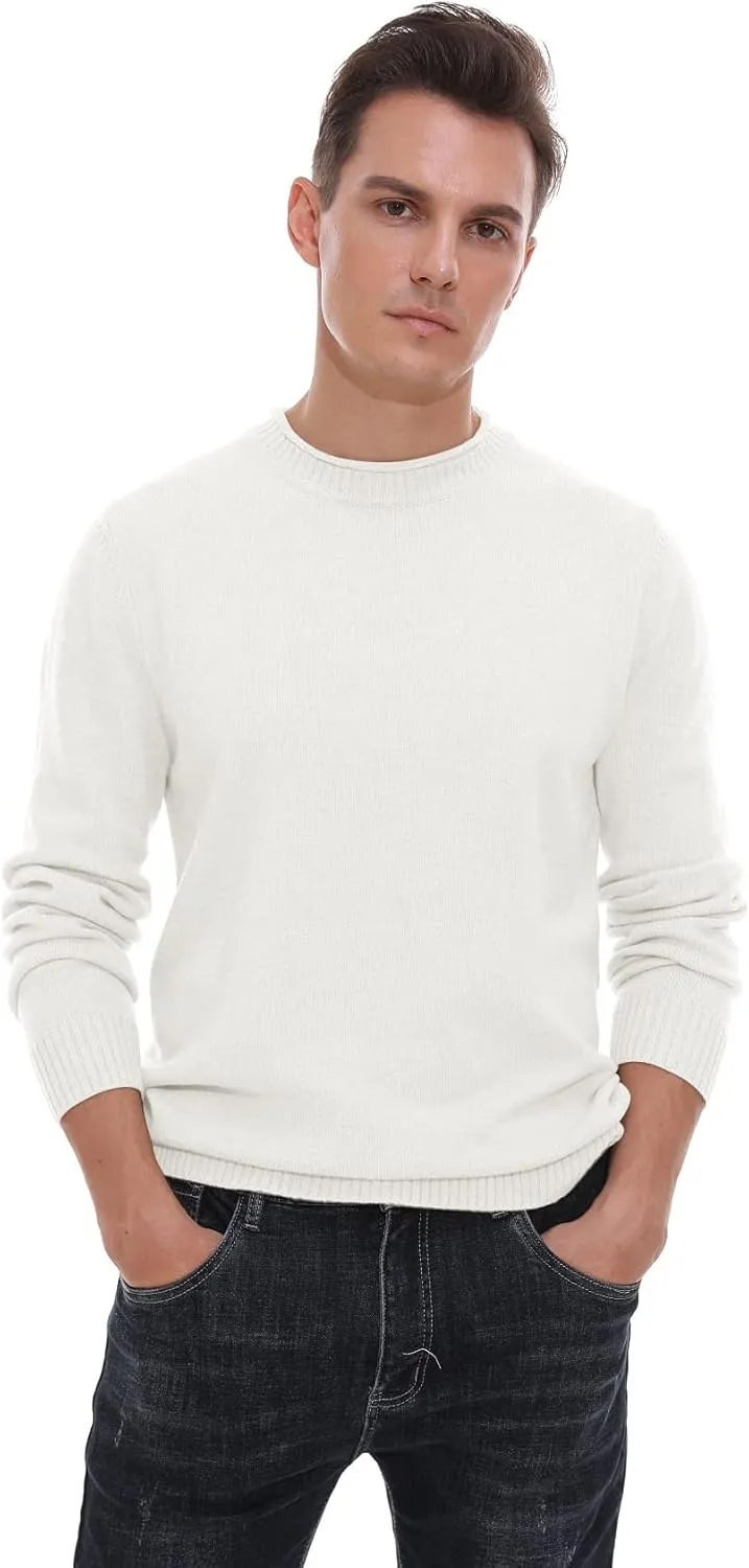 Sailwind Men's Crewneck Sweater Soft Casual Sweaters for Men Classic Pullover Sweaters with Ribbing Edge