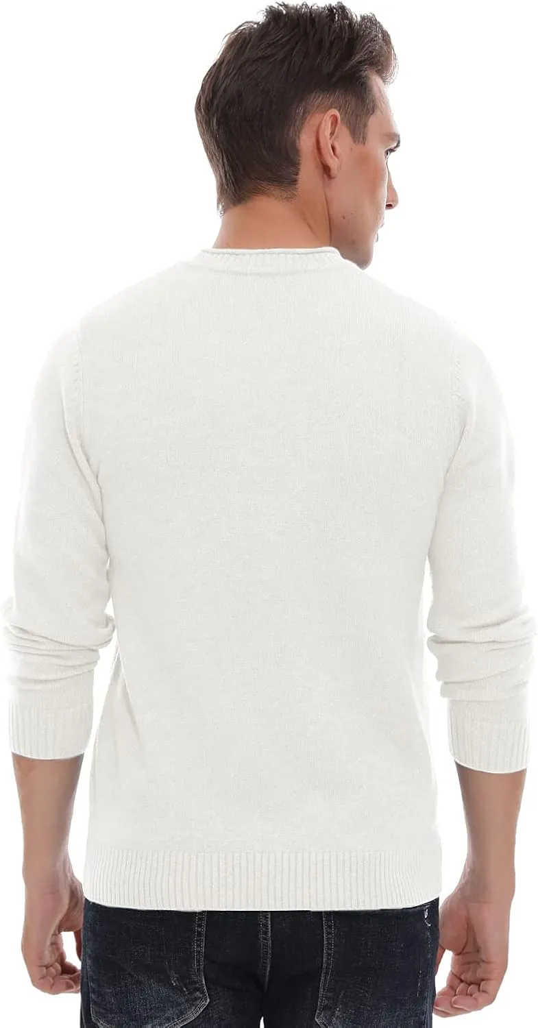 Sailwind Men's Crewneck Sweater Soft Casual Sweaters for Men Classic Pullover Sweaters with Ribbing Edge