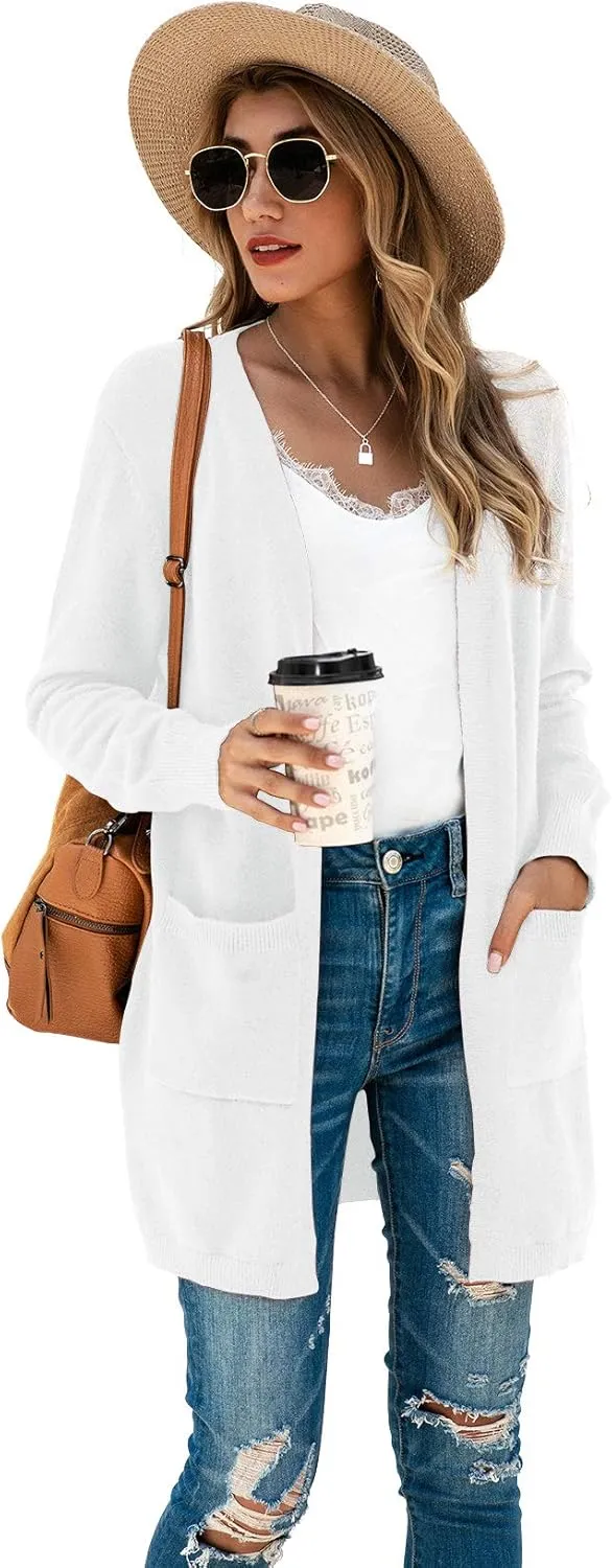 TASAMO Womens Color Block Striped Draped Kimono Cardigan Long Sleeve Open Front Casual Knit Sweaters Coat Soft Outwear