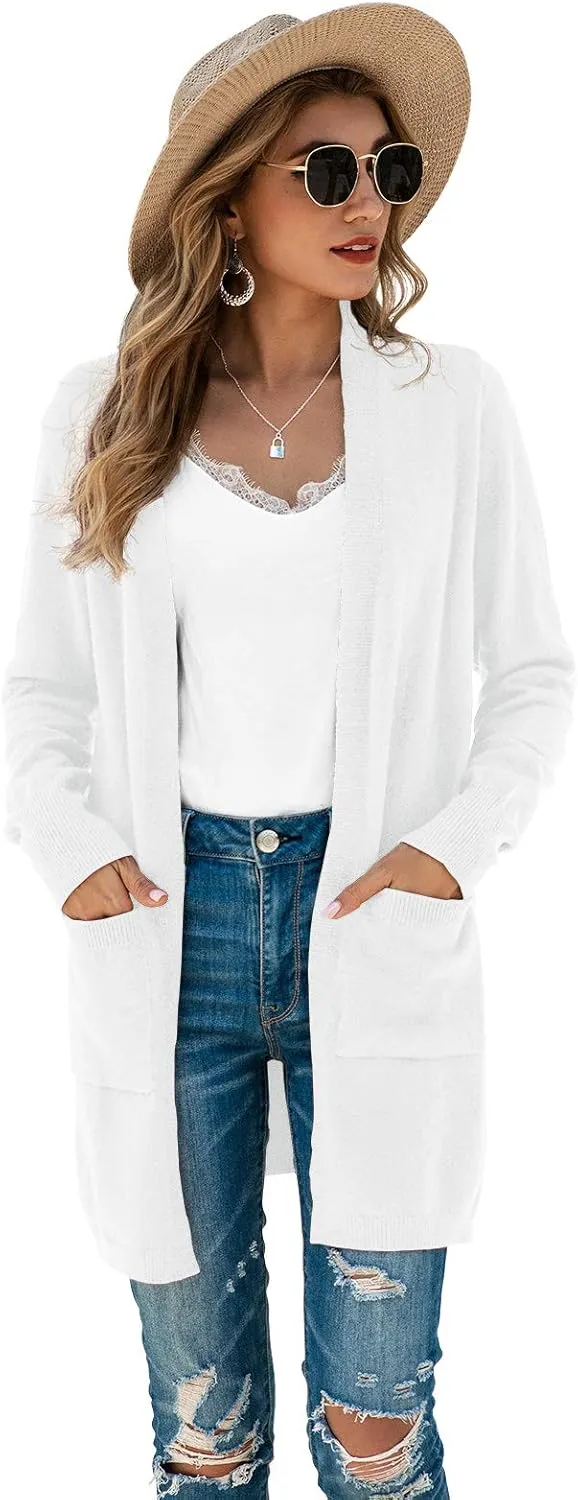 TASAMO Womens Color Block Striped Draped Kimono Cardigan Long Sleeve Open Front Casual Knit Sweaters Coat Soft Outwear