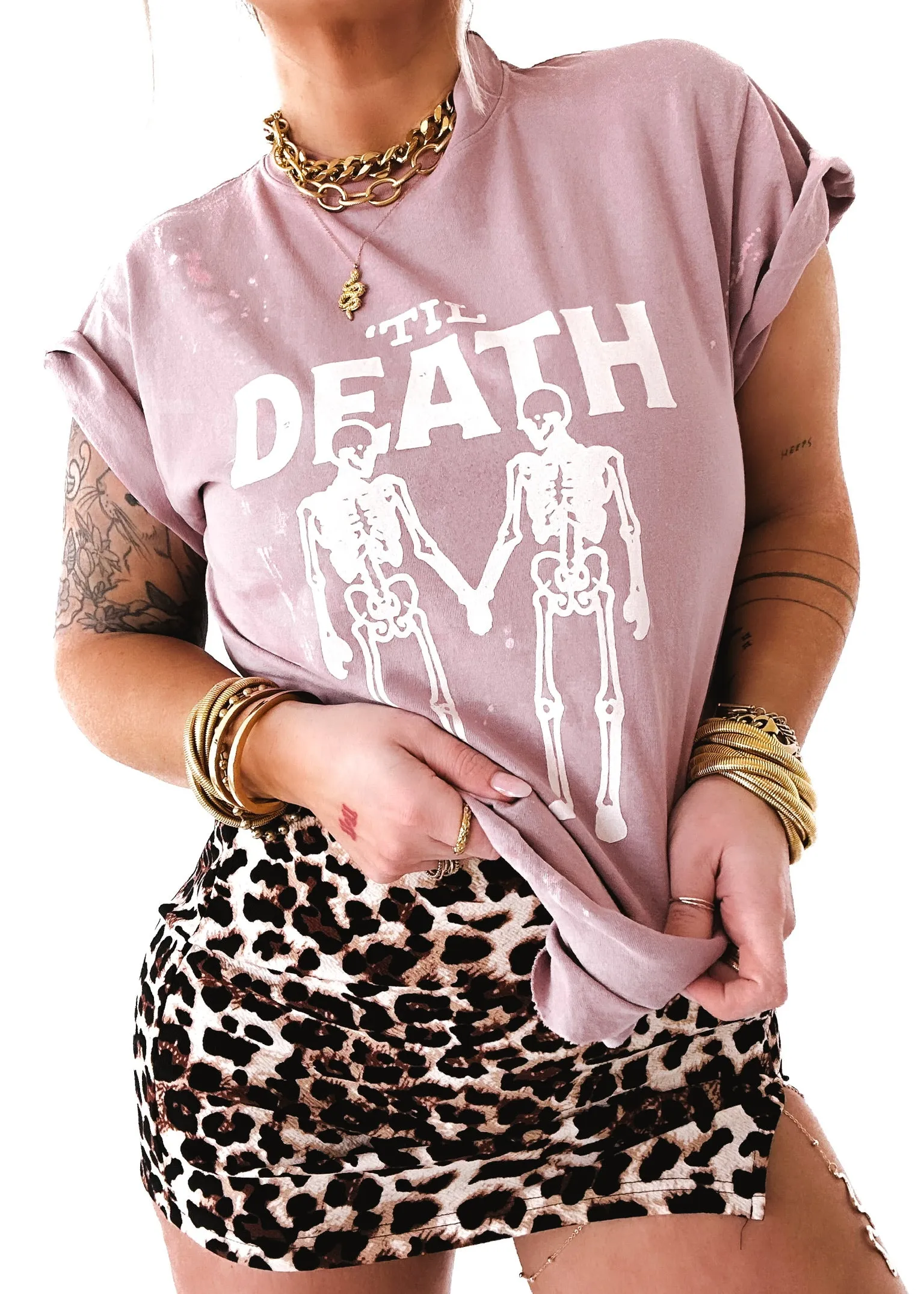 'TIL DEATH BLEACHED OUT SIDE SLIT TEE