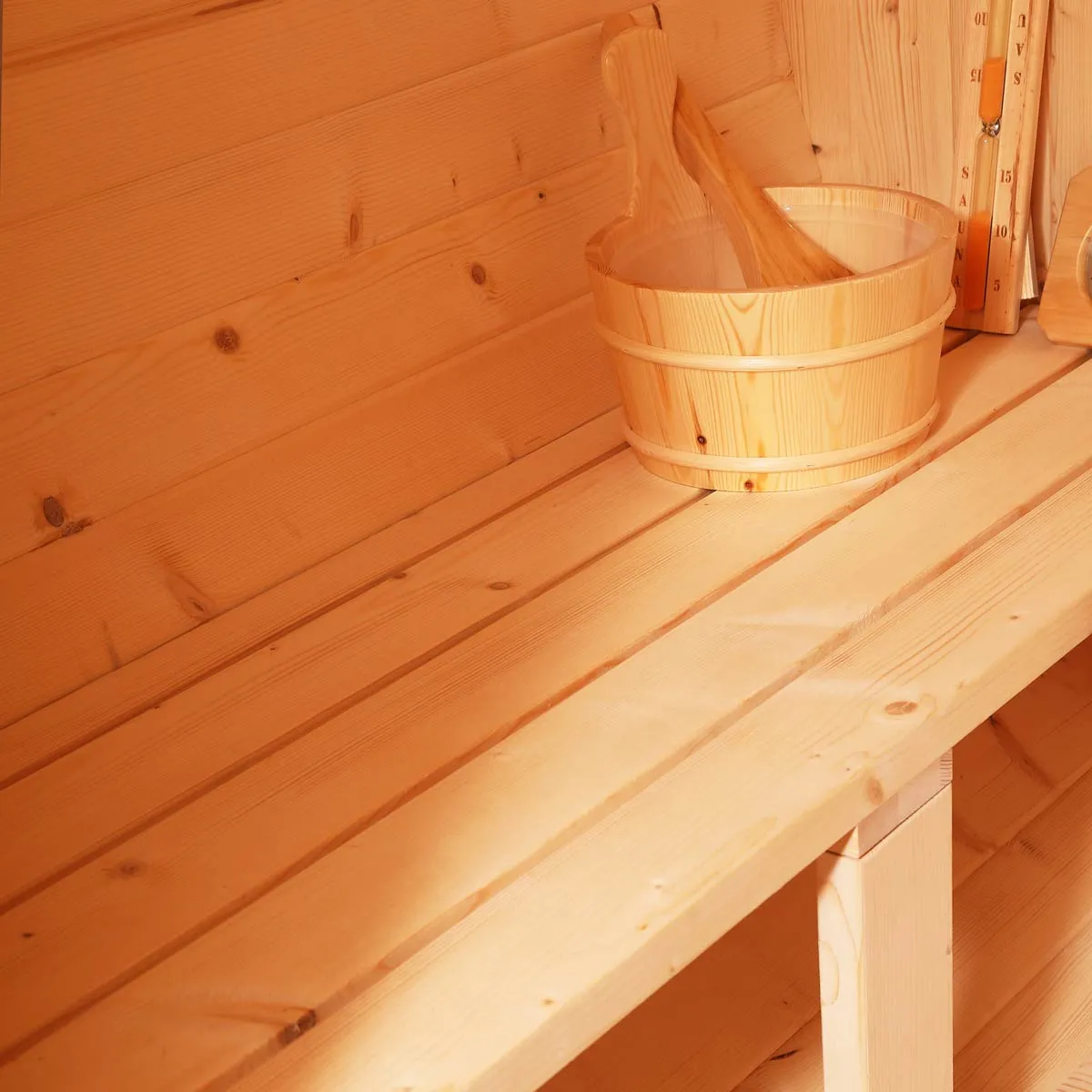TMG LIVING Outdoor White Pine Barrel Sauna, Three Person, Tempered Glass Door, TMG-LSN41