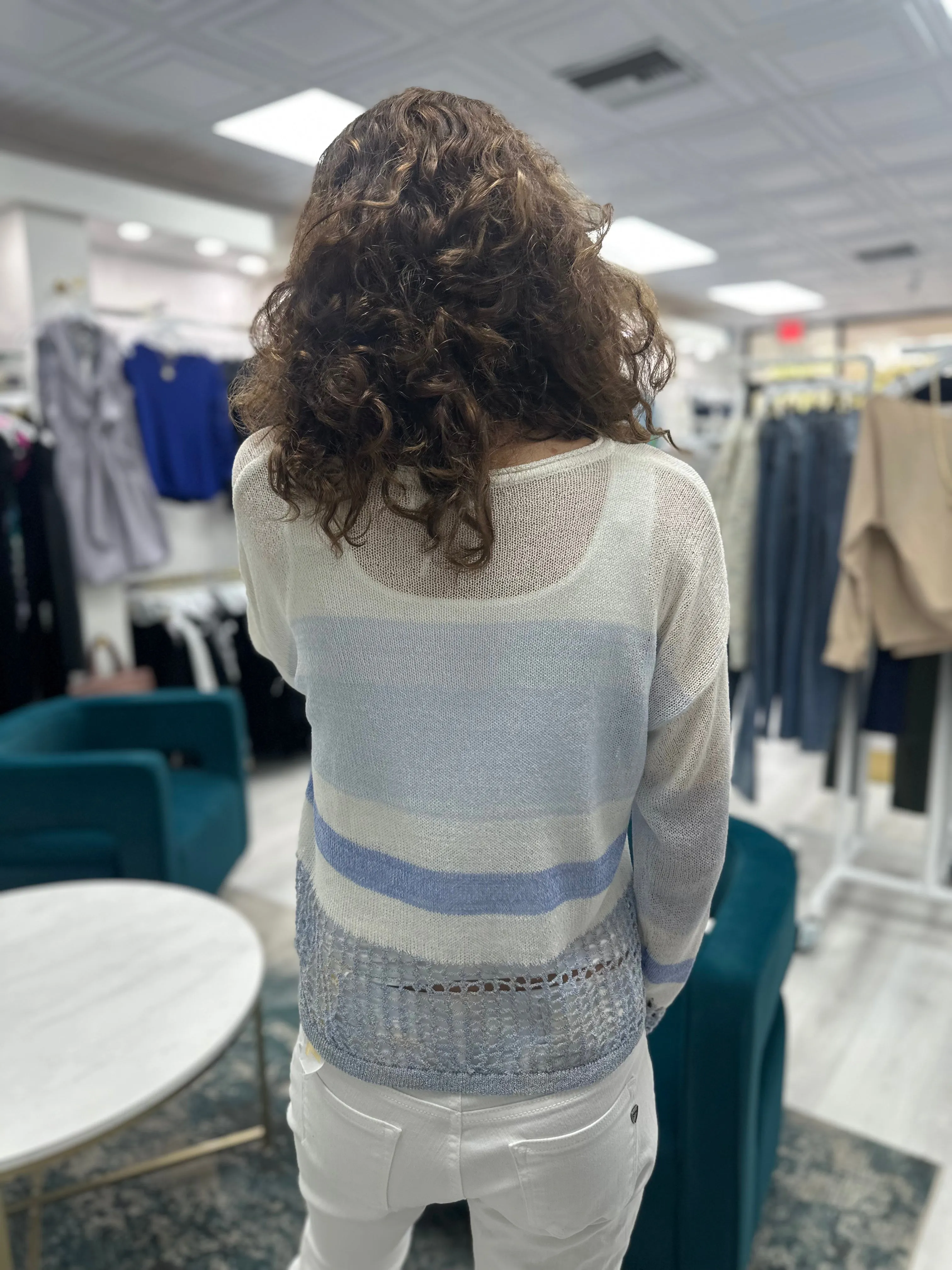 Tranquil Blue Feather Weight Sweater