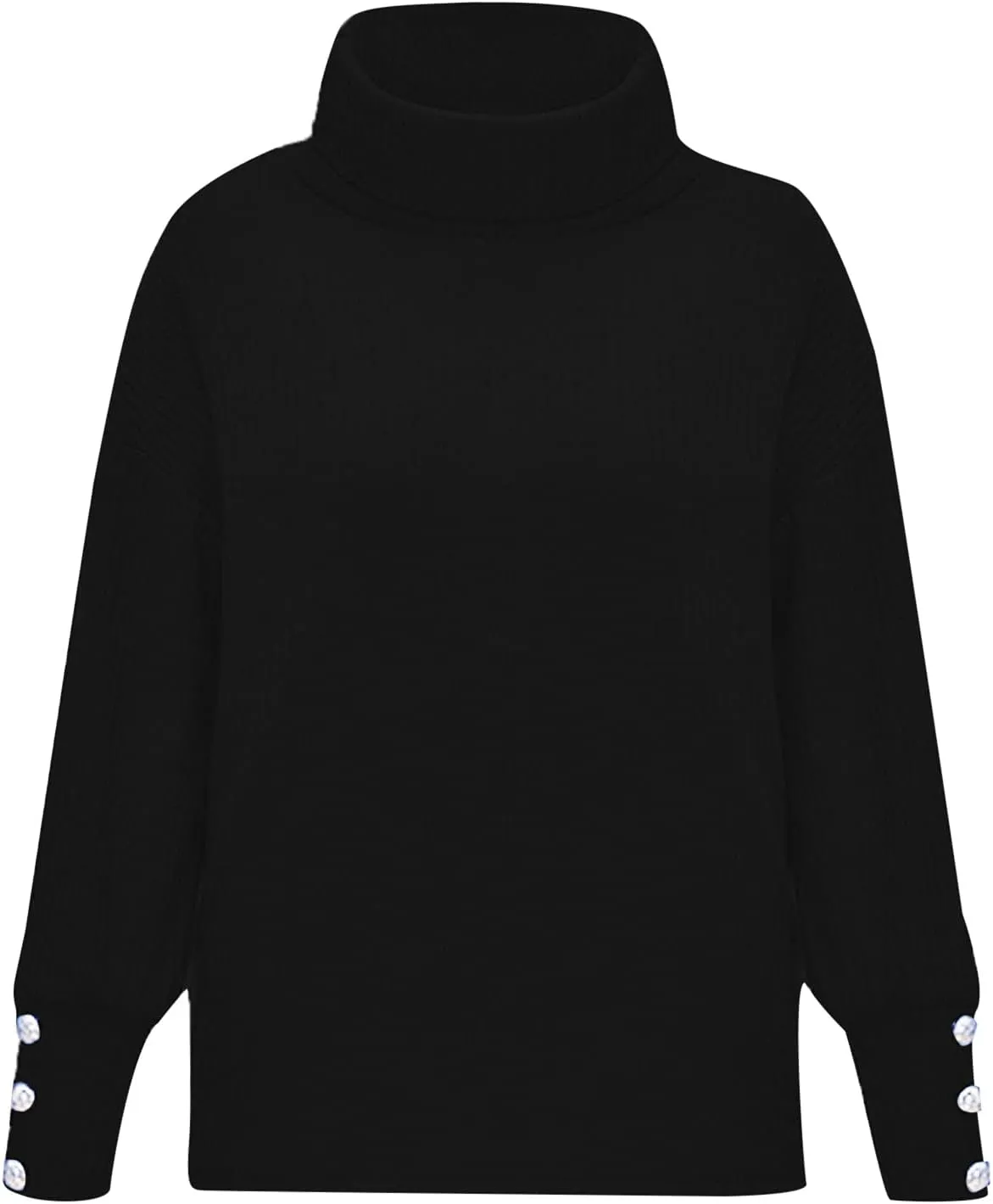 Turtleneck Loose Pullover Tops Sweater Mid Length Dress with Shoulder Sleeves and Half Turtleneck Sweater Neck Tops