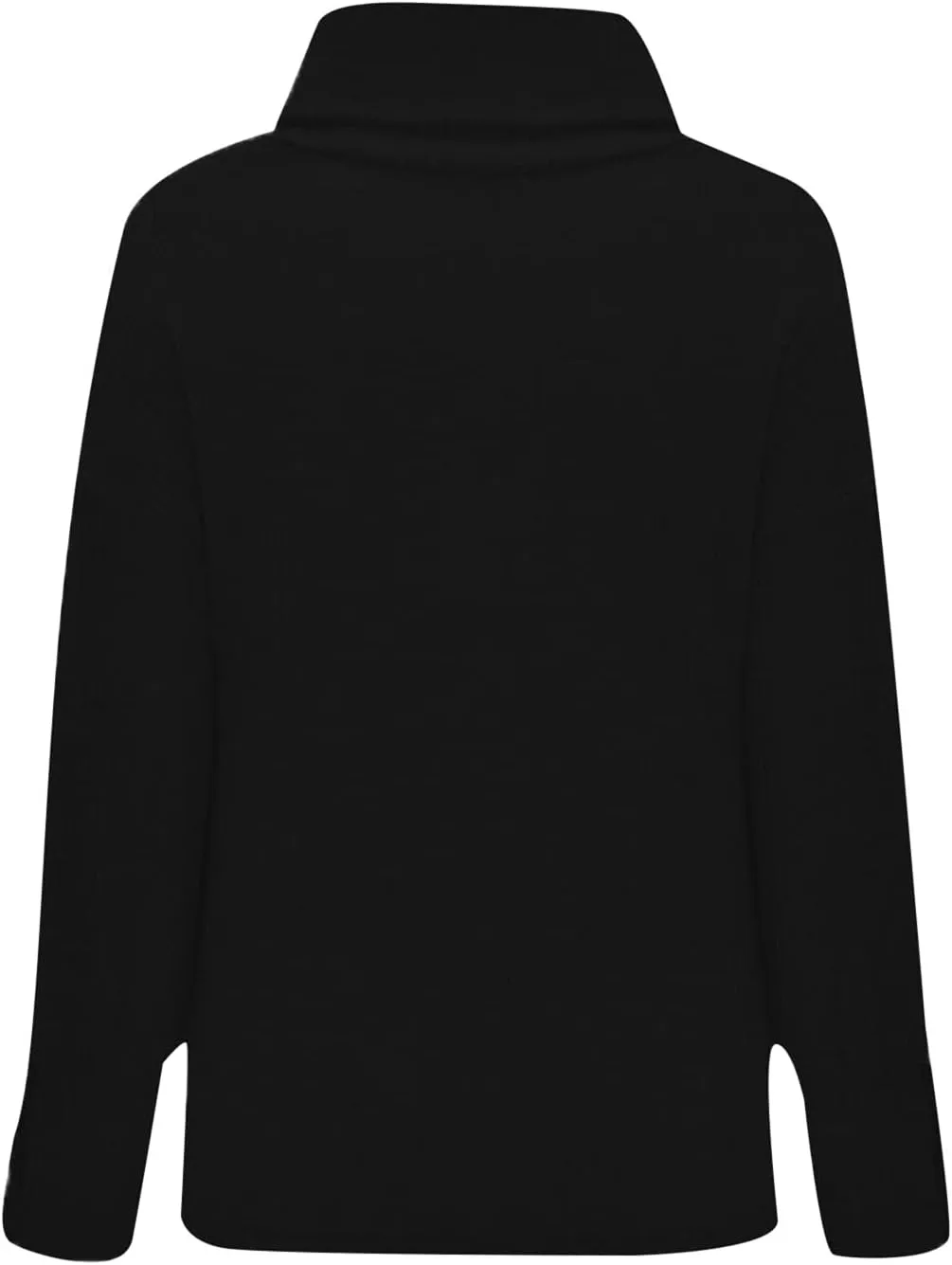Turtleneck Loose Pullover Tops Sweater Mid Length Dress with Shoulder Sleeves and Half Turtleneck Sweater Neck Tops