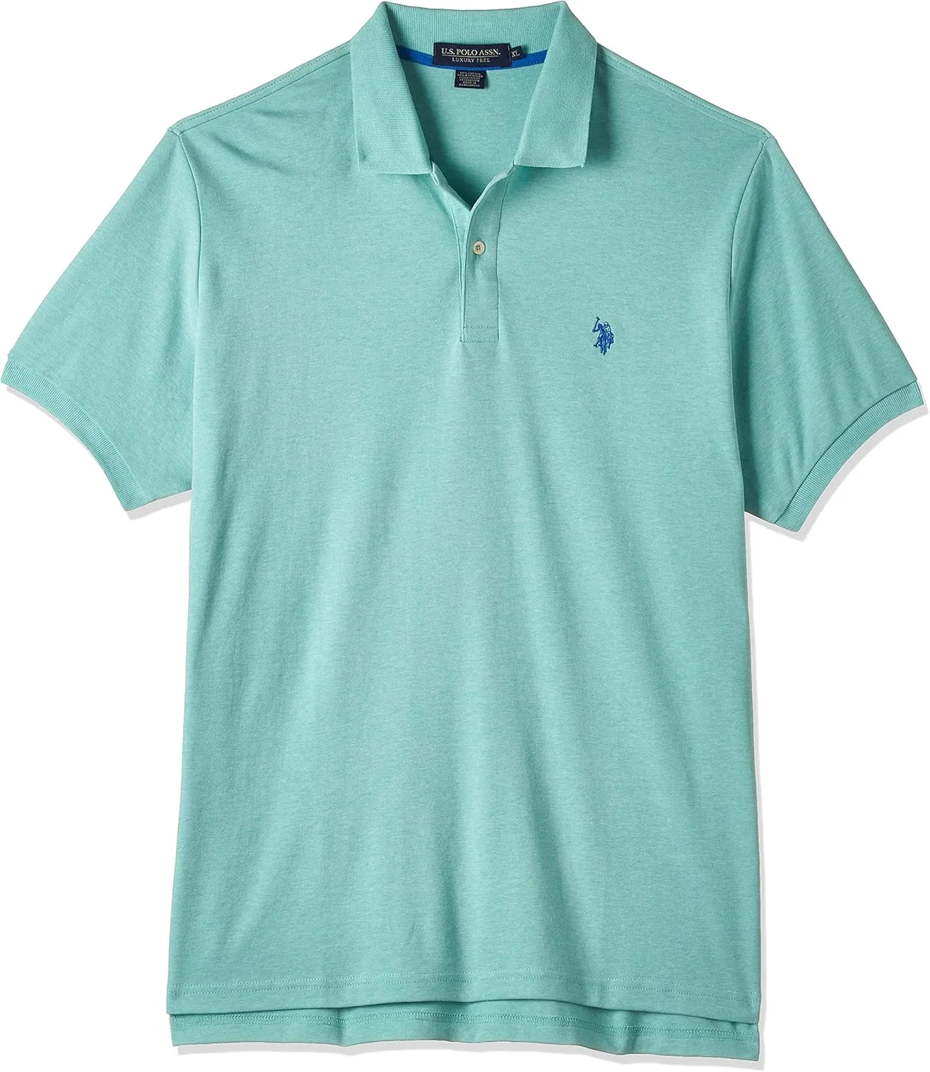 U.S. Polo Assn. Men's Solid Short Sleeve Interlock Polo Shirt, Golf Shirts for Men, Business Casual Polos