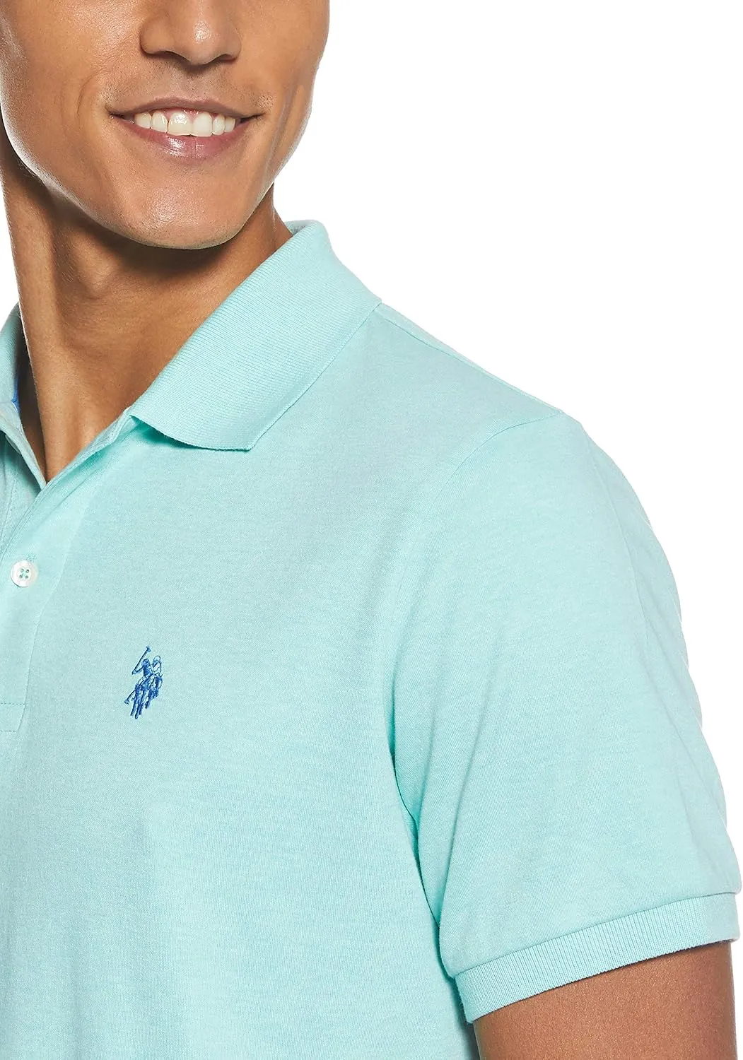 U.S. Polo Assn. Men's Solid Short Sleeve Interlock Polo Shirt, Golf Shirts for Men, Business Casual Polos