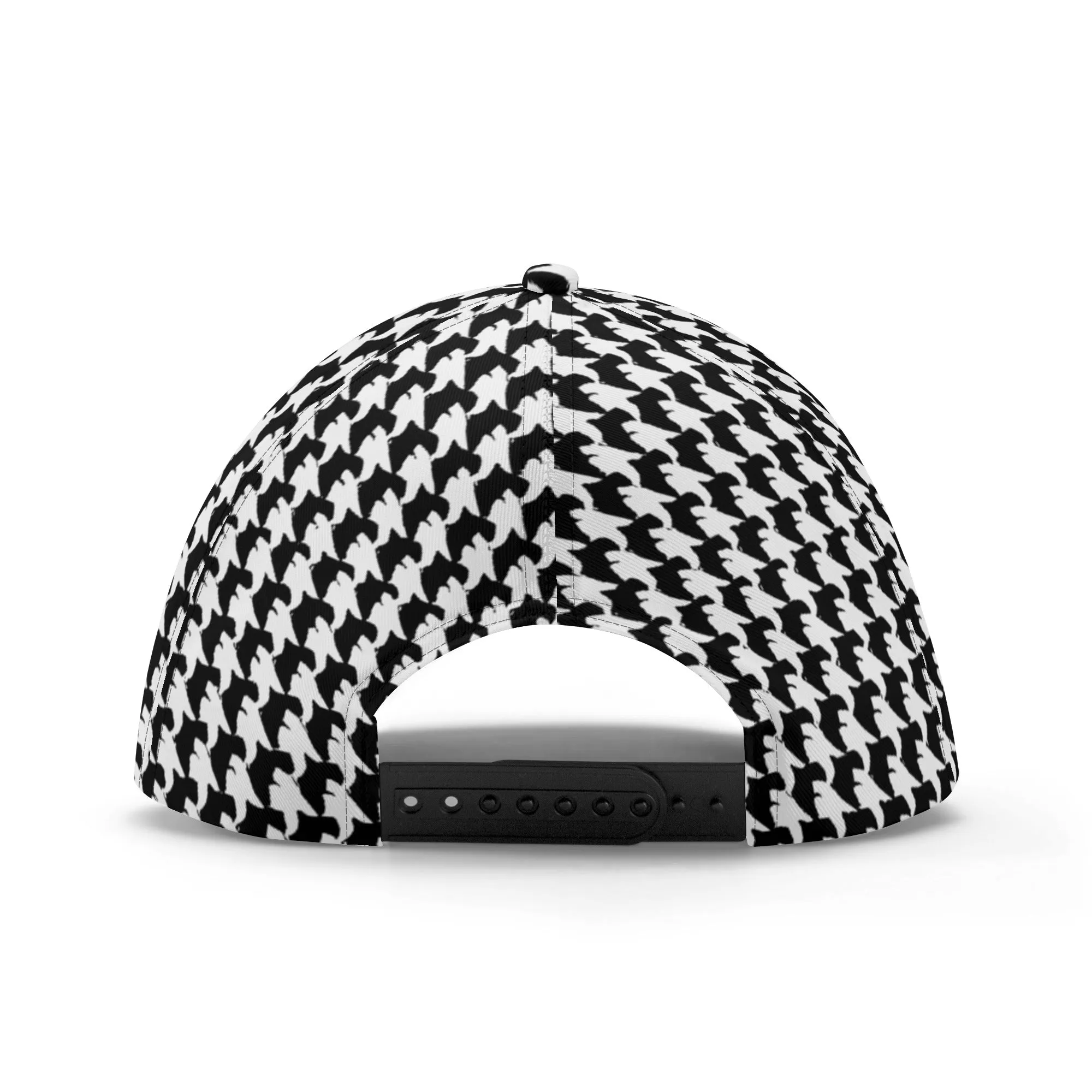Vampire Art Dark Academia Black and White Houndstooth Vintage Windowpane Baseball Cap