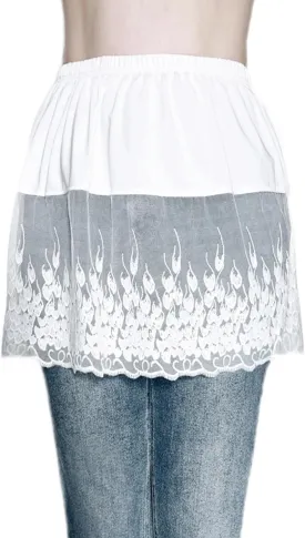 Vanrose Jan Women's Sheer Underskirt See Through Lace Trim Layering V28 Black S/M