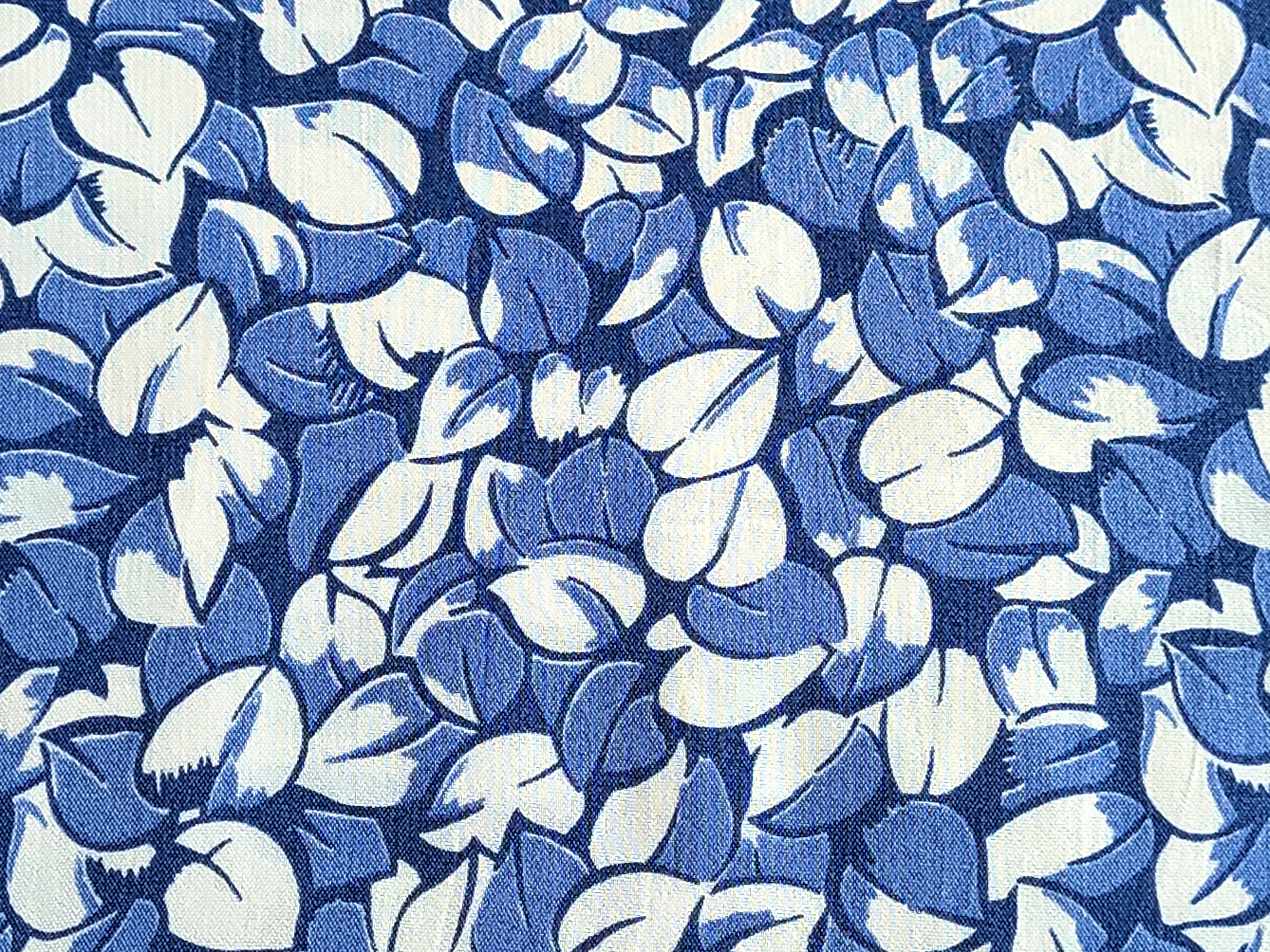 Vintage Fabric - Rayon - Leaves - Beau Monde - Fabric Remnant - RAY311
