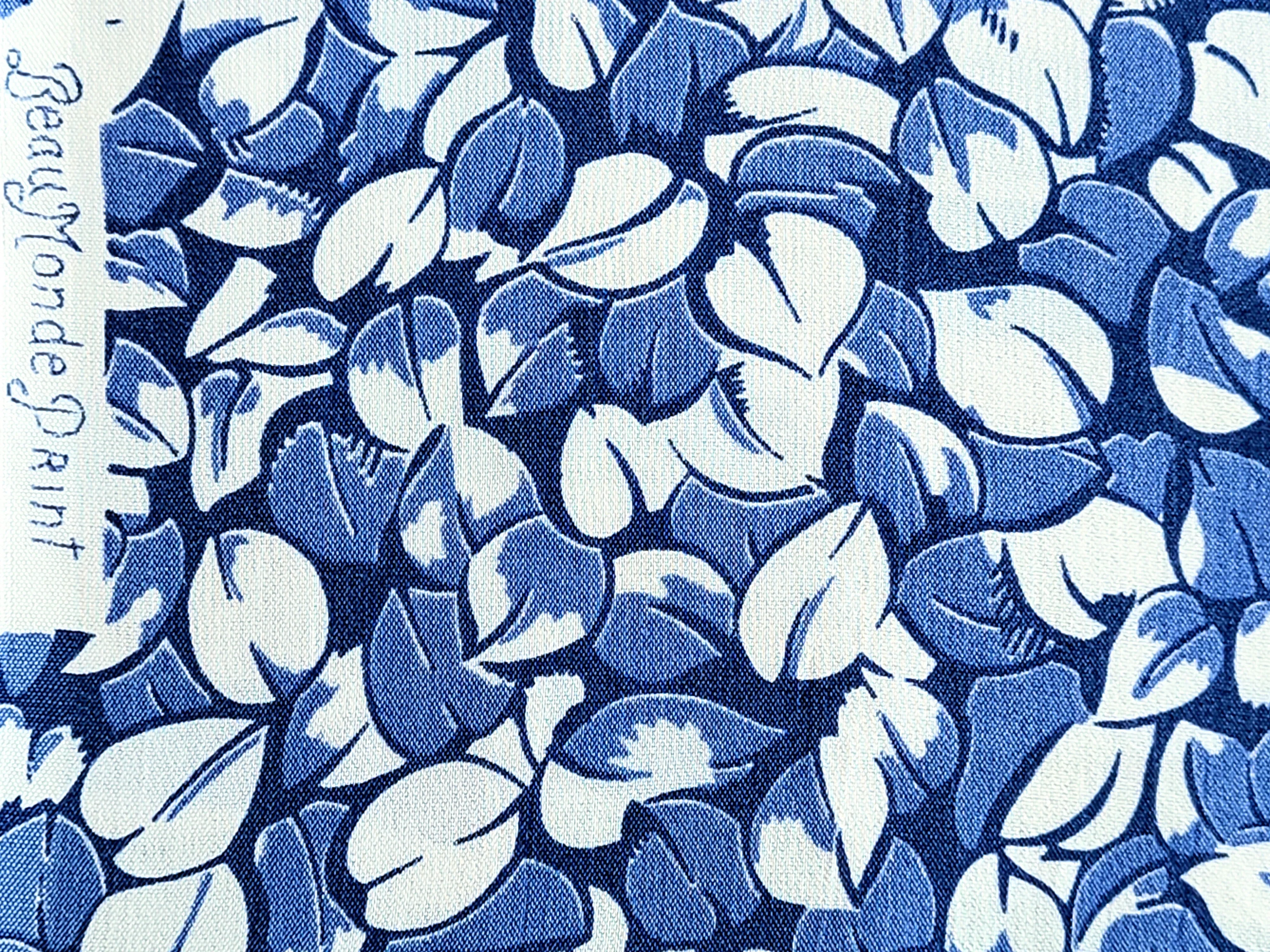 Vintage Fabric - Rayon - Leaves - Beau Monde - Fabric Remnant - RAY311