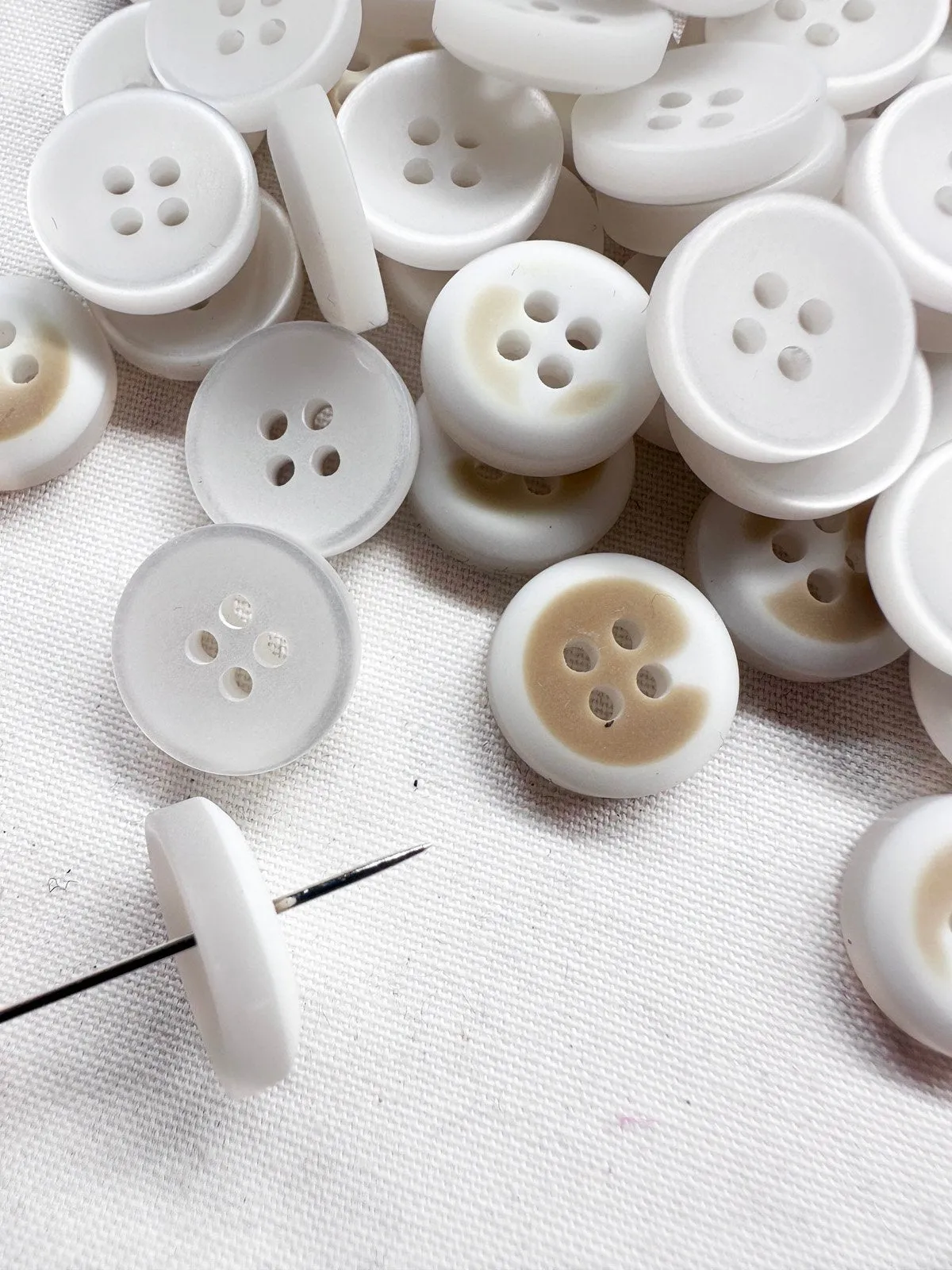 White Matte Shirt Buttons 1/2"