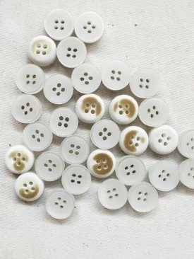 White Matte Shirt Buttons 1/2"