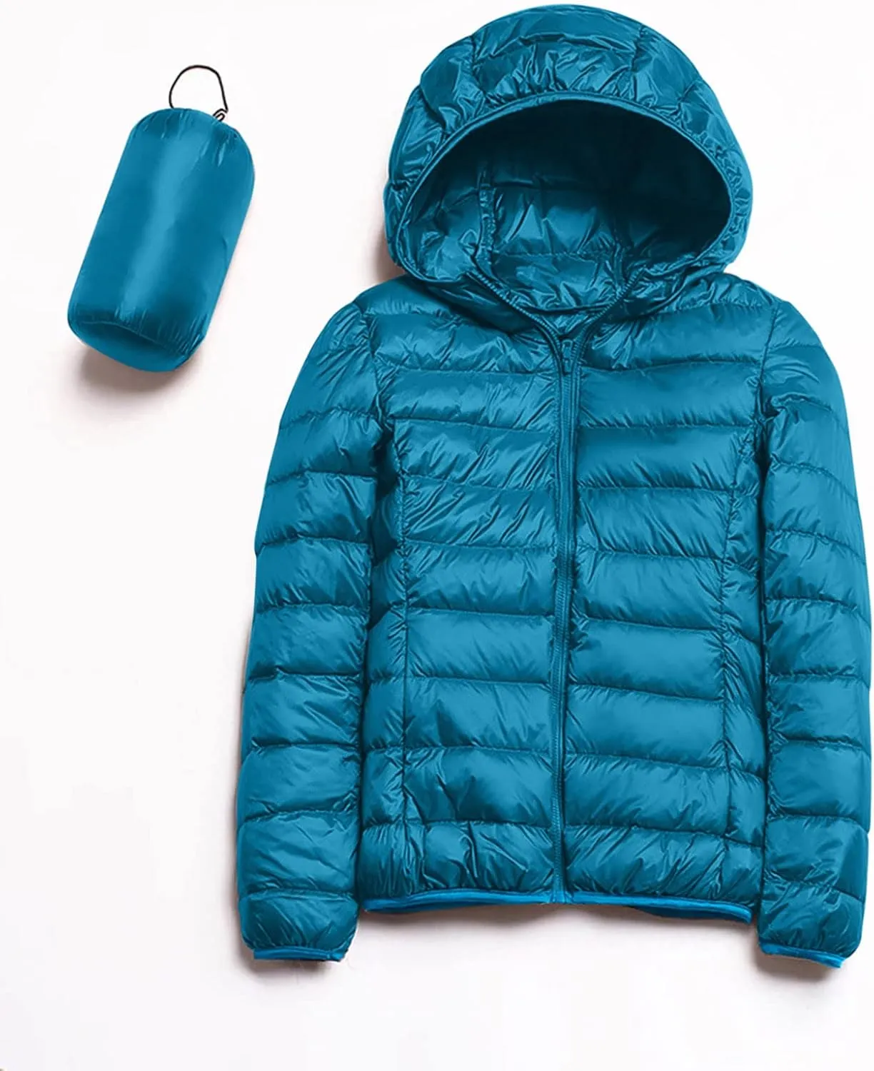 Womens Warm Lightweight Puffer Jackets Fashion Solid Color Waterproof Quilted Coats White Duck Down Casual Outerwears
