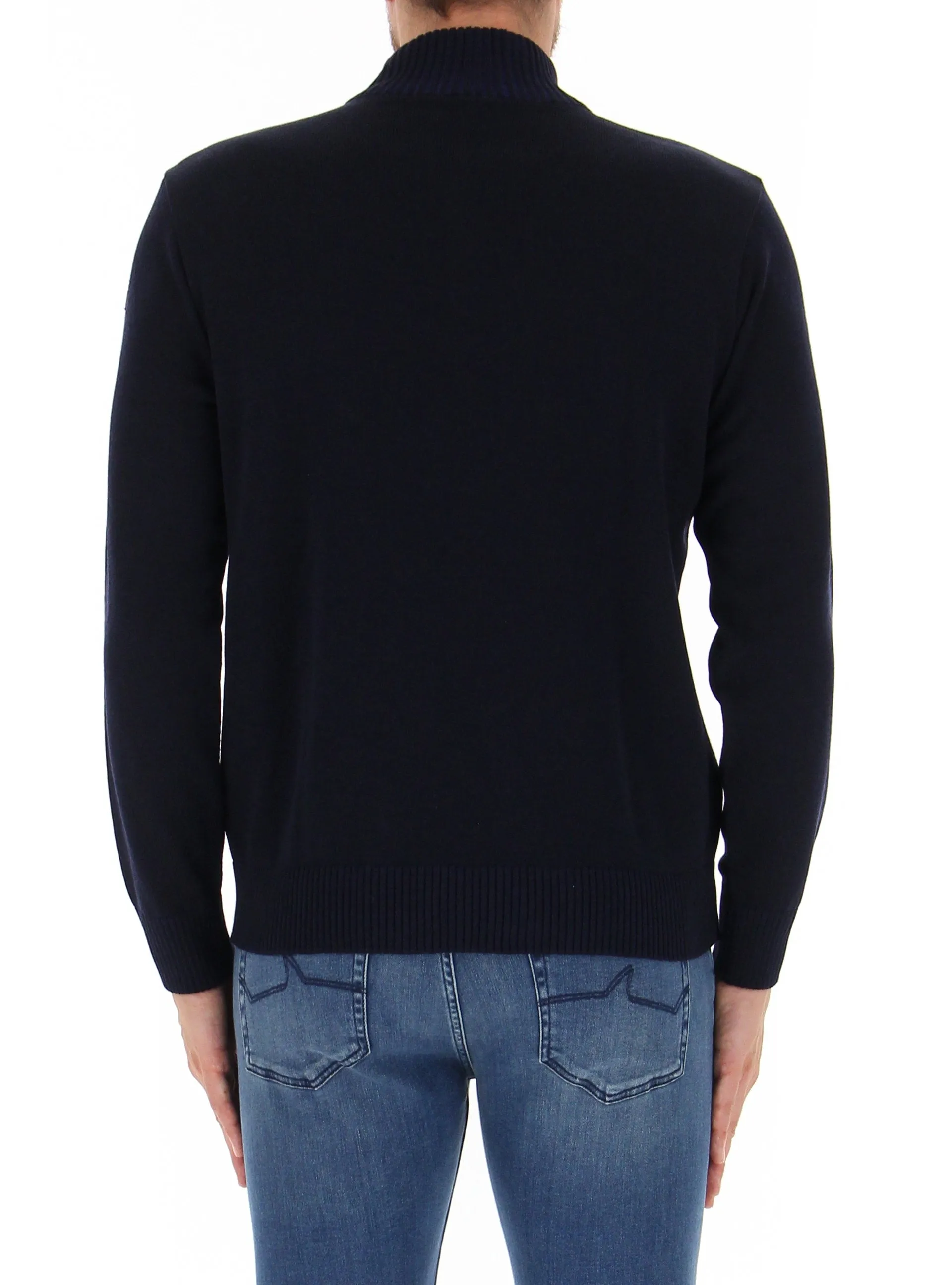 Wool Half Zip Sweater with Iconic Badge 13311129
