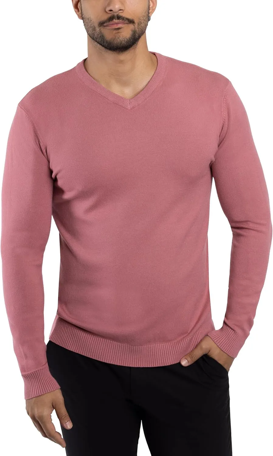 X RAY Mens V Neck Sweater, Basic Slim Fit Pullover, V-Neck Dress Sweater for Men Fall Winter (Available in Big & Tall)