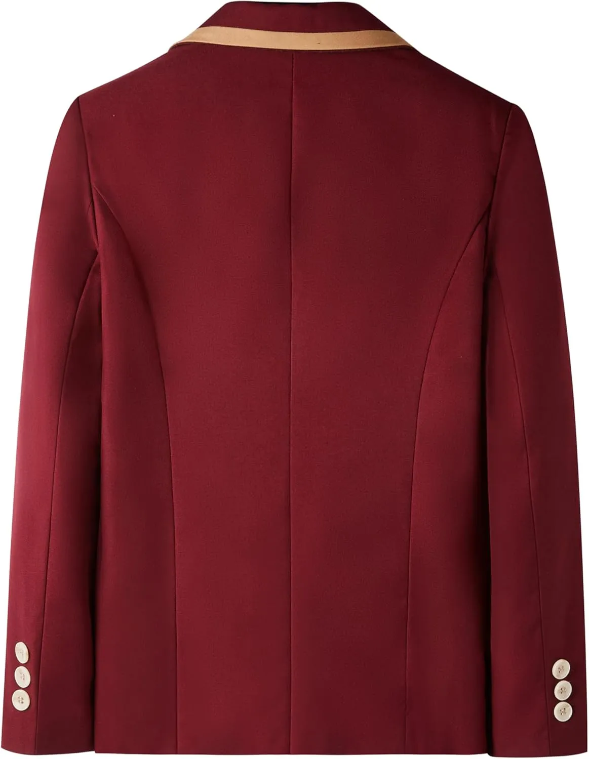 Youths' Preppy School Uniform Blazer, Burgundy with Gold Trim, 2-Button